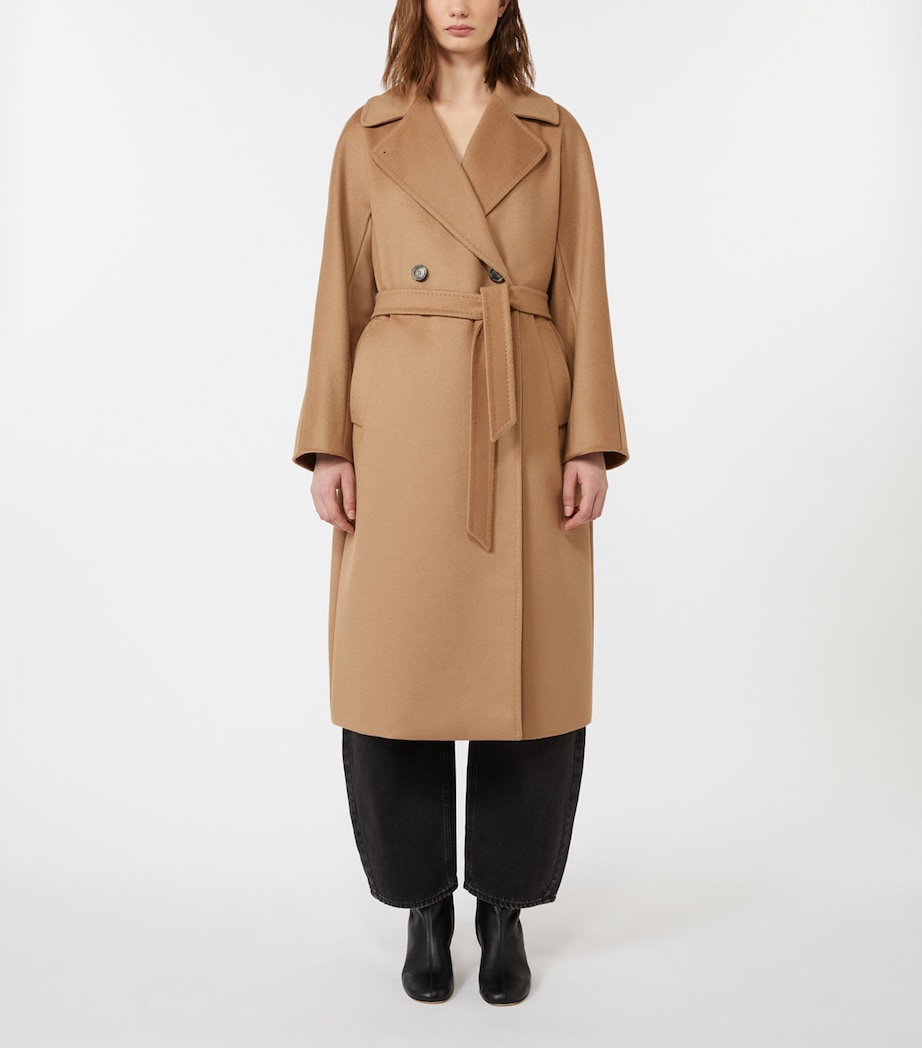 Weekend Max Mara Womens Virgin Wool Belted Coat Camel Image 3