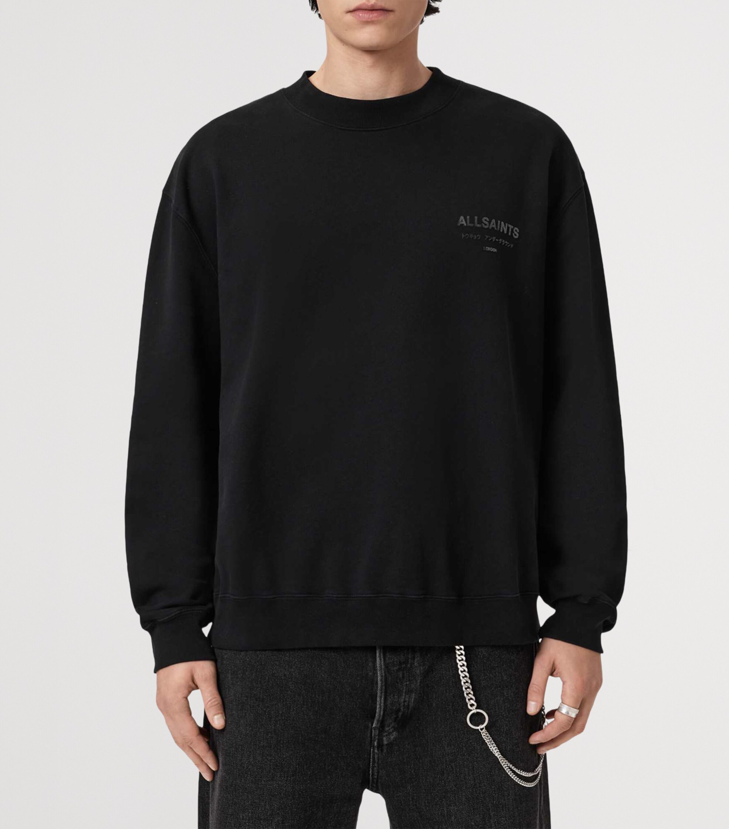 Cotton Xander Sweatshirt JET BLACK Image 4