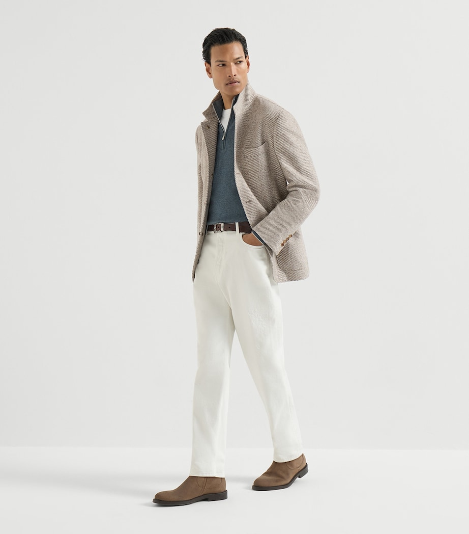 Brunello Cucinelli Mens Cashmere Quarter-Zip Sweater Image 2