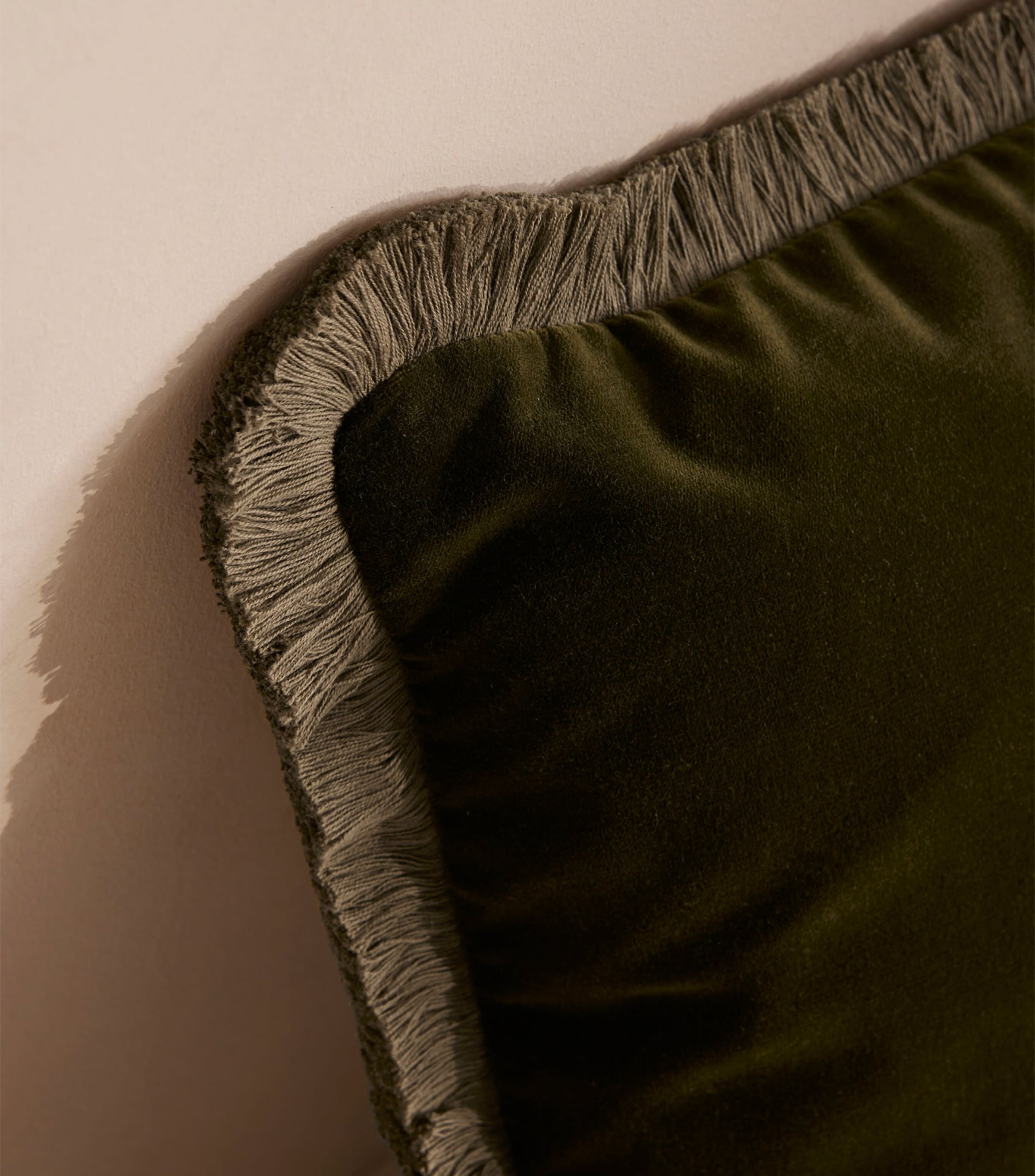 Velvet Margeaux Cushion (50cm x 50cm) OLIVE Image 3