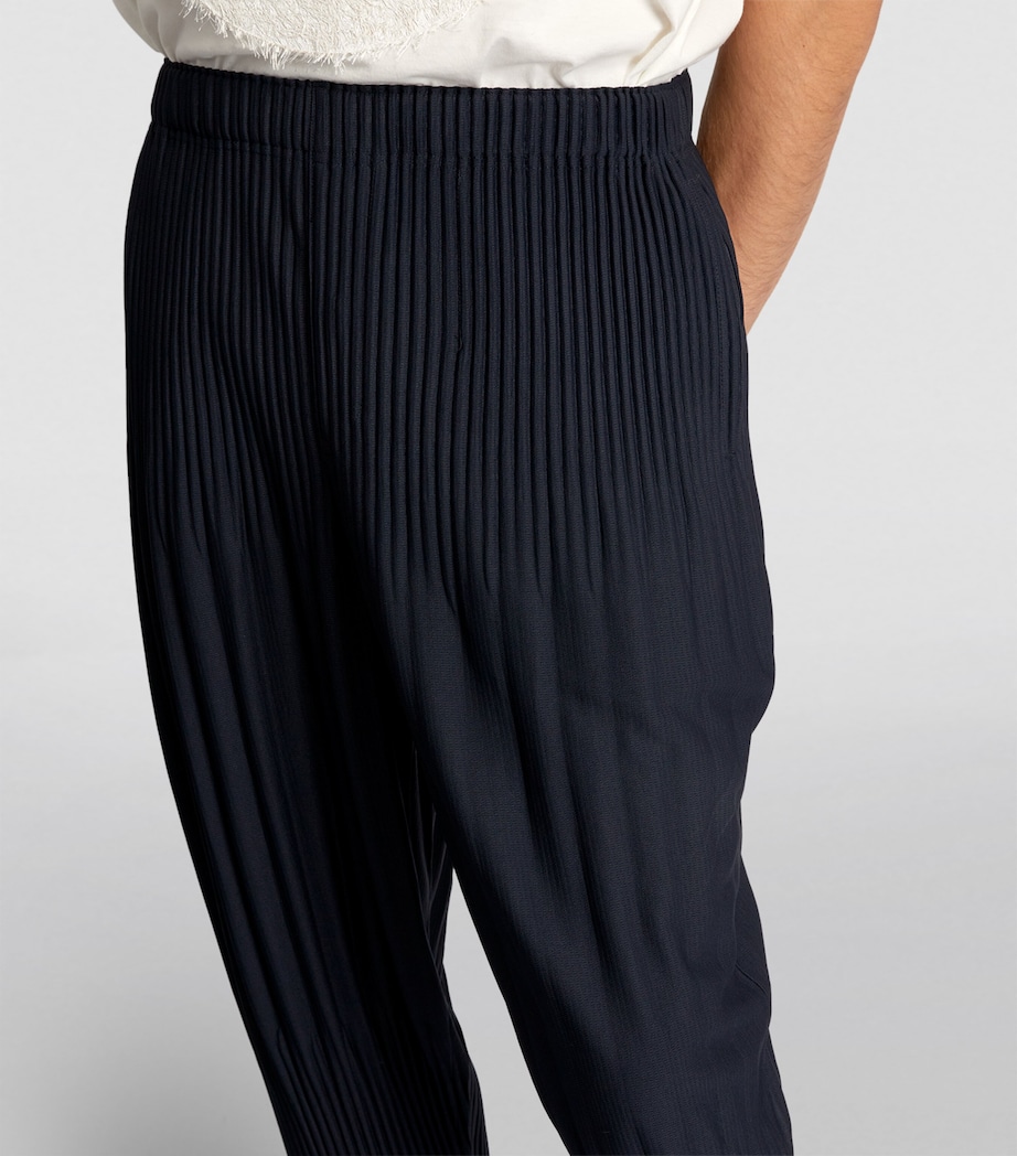 Homme Plissé Issey Miyake Mens Pleated Tapered Trousers Navy Image 6