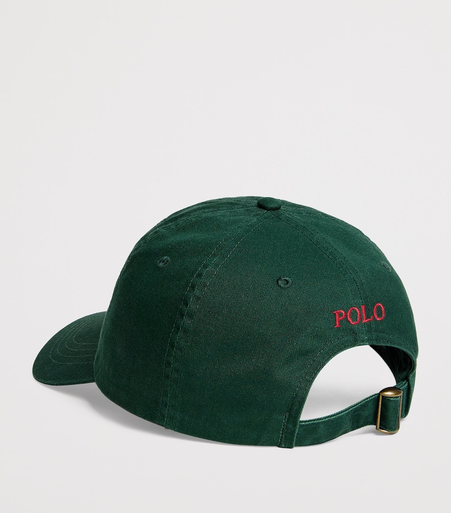 Cotton Polo Pony Baseball Cap COLLEGE GREEN Image 3
