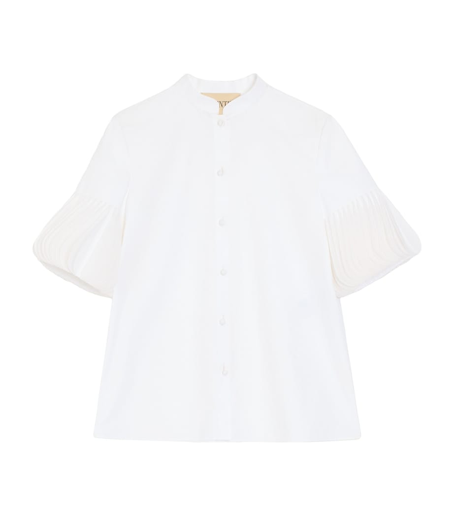 Valentino Womens Cotton Organza-Cuff Shirt Image 1