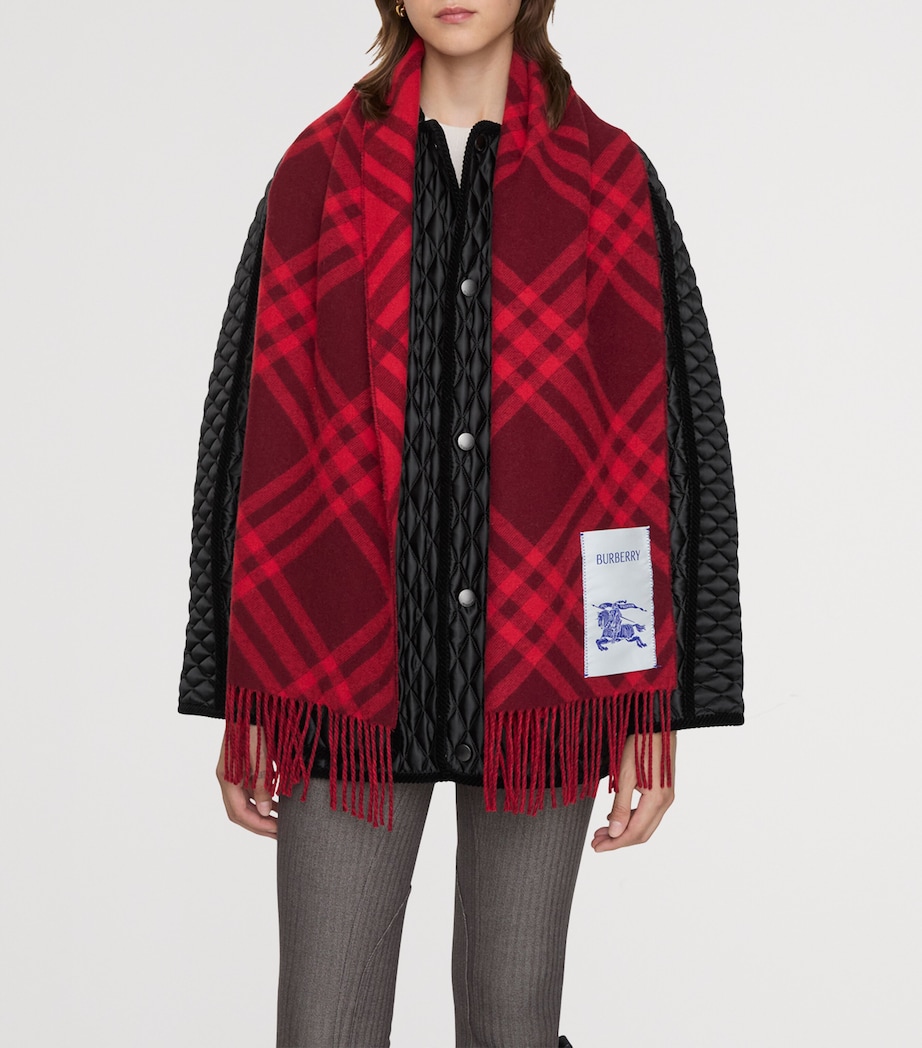 Cashmere Check Scarf OXBLOOD RED Image 4