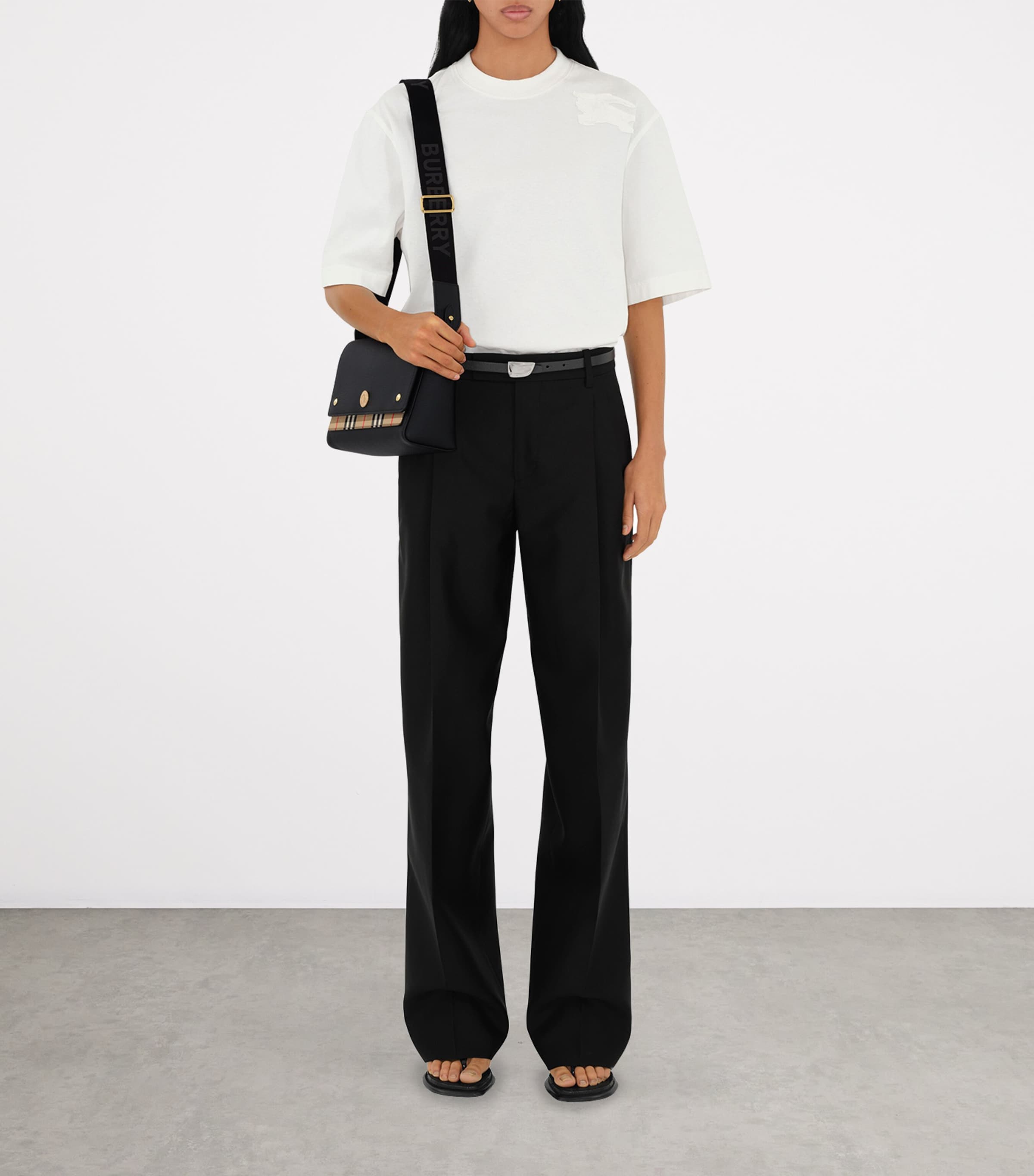 Burberry Black Leather Cross-Body Bag | Harrods UK