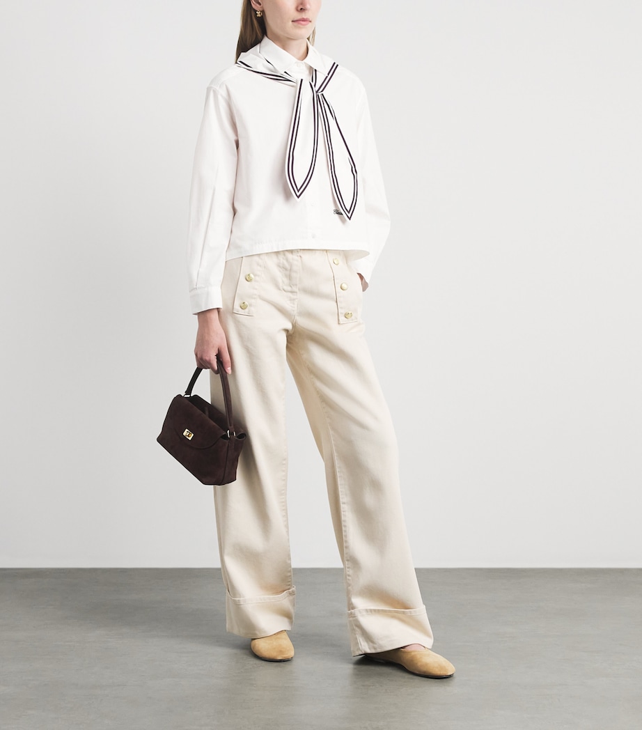 Claudie Pierlot Womens Cotton Sailor Shirt Ecru Image 2
