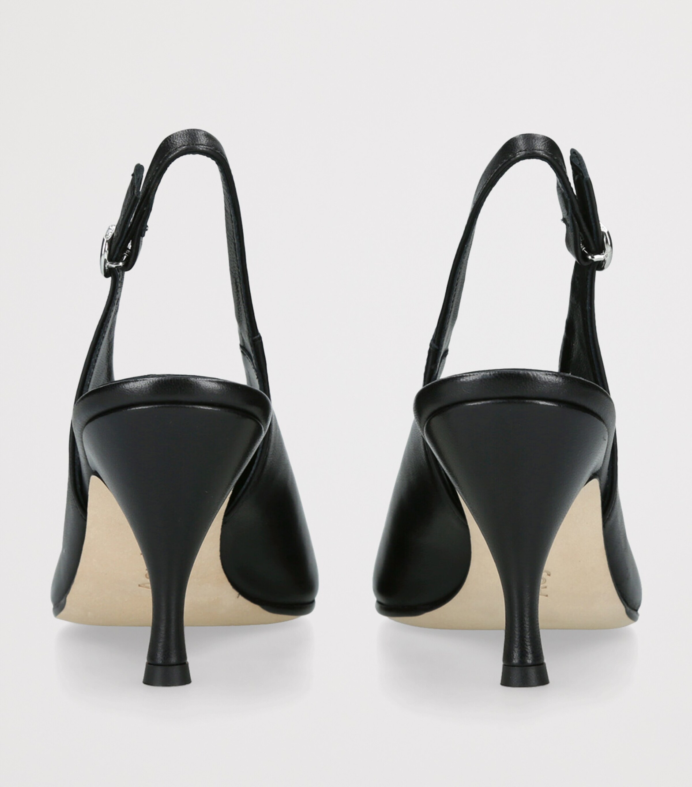 Leather Carla Slingback Pumps 75 BLACK Image 2