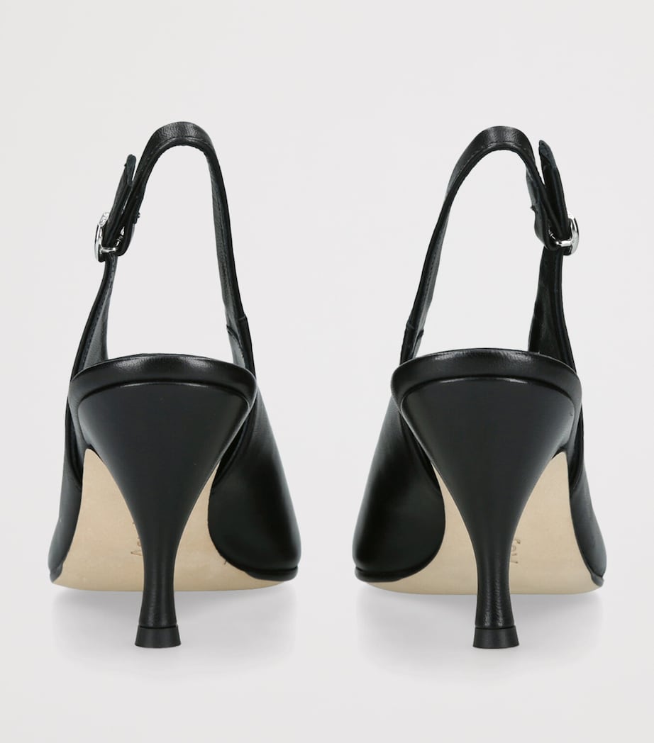 Leather Carla Slingback Pumps 75 BLACK Image 2