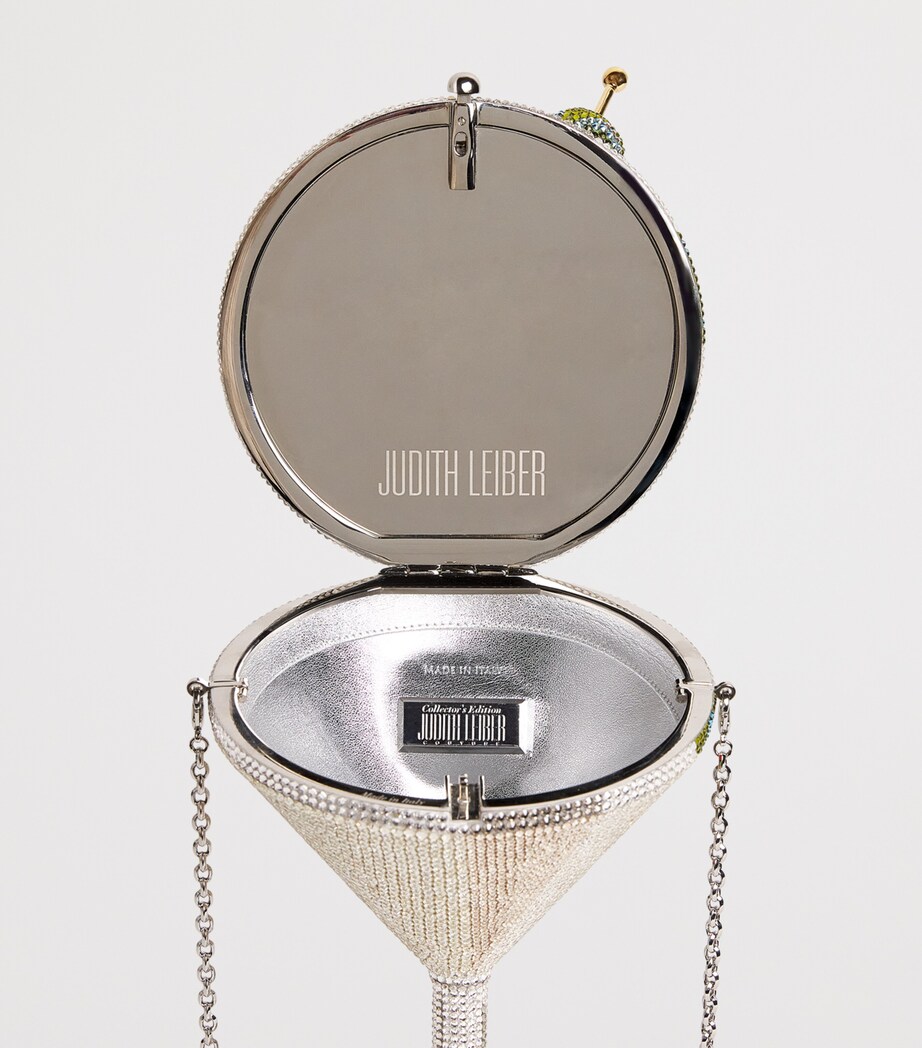 Judith Leiber Embellished Martini Clutch Bag Srhmt Silver Rhine Image 5