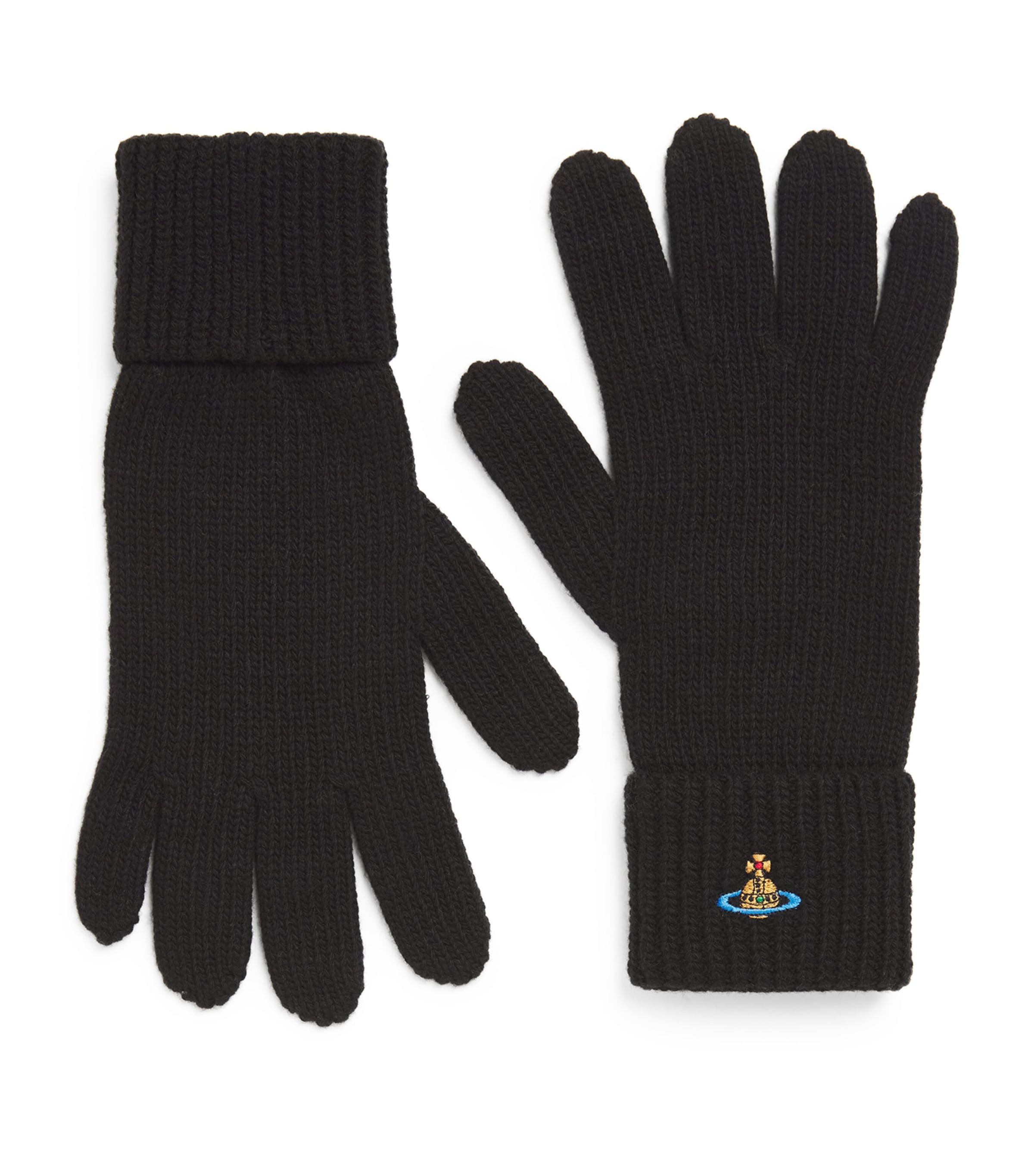 Vivienne Westwood Wool Sporty Gloves In Black