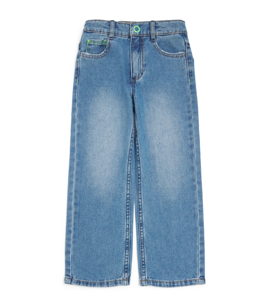 Play It Cool Straight Jeans (4-10 Years) Z18DBLE STONE+BLEACH Image 1