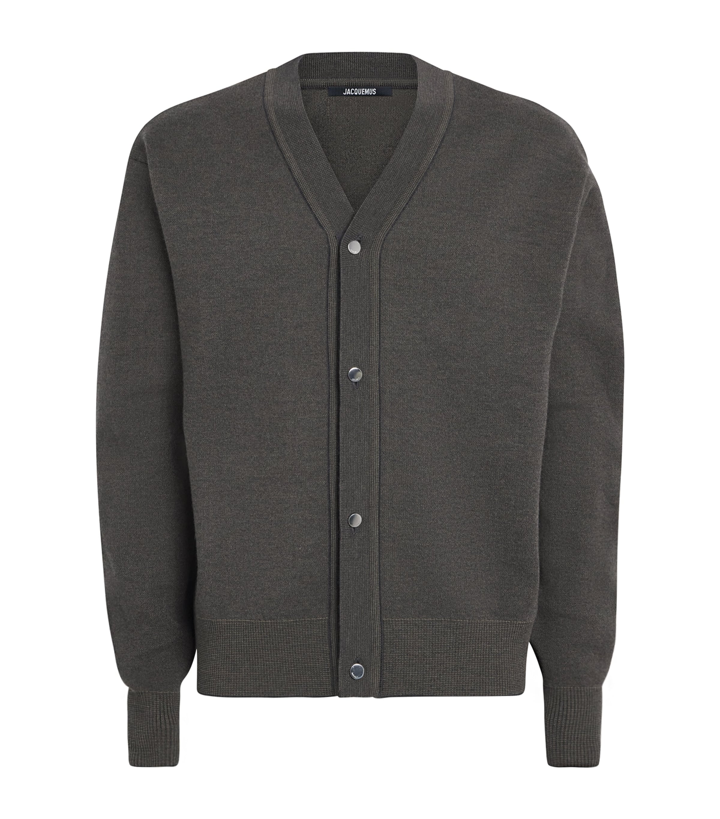 Jacquemus Merino-blend Doppio Cardigan In Black