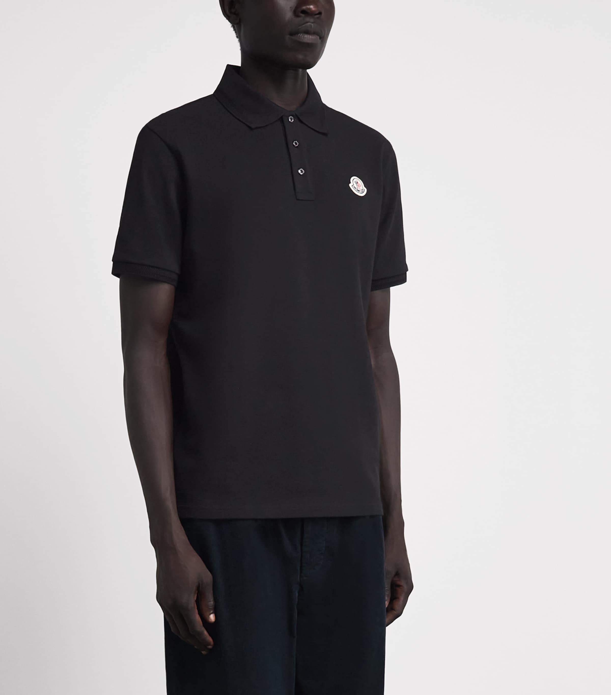 Moncler Mens Cotton Logo Polo Shirt Image 4