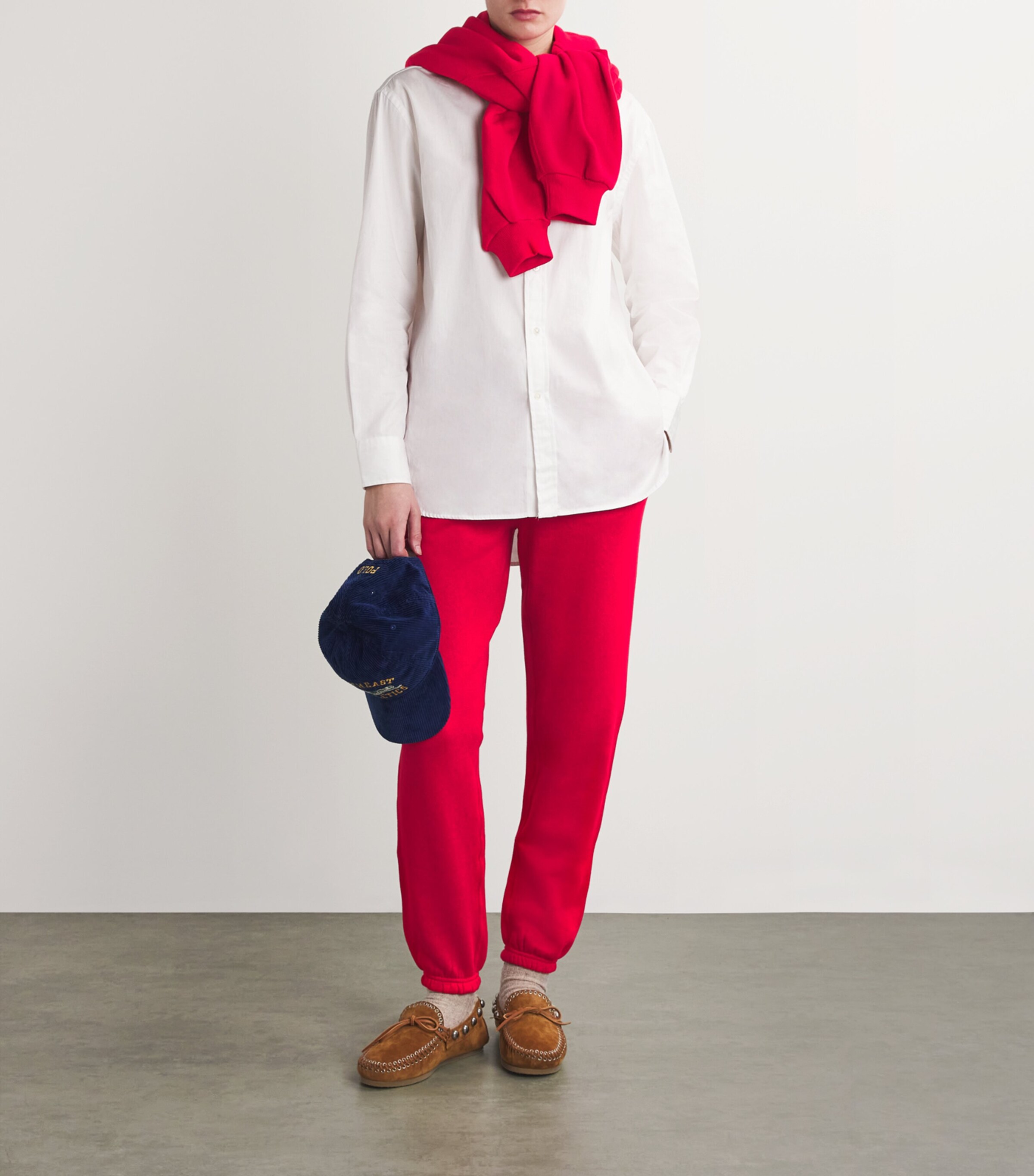 Polo Ralph Lauren Womens Cotton-Blend Polo Pony Sweatpants Red Image 2