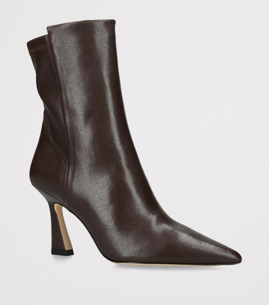 Leather Vinnie Ankle Boots 85 BROWN Image 3