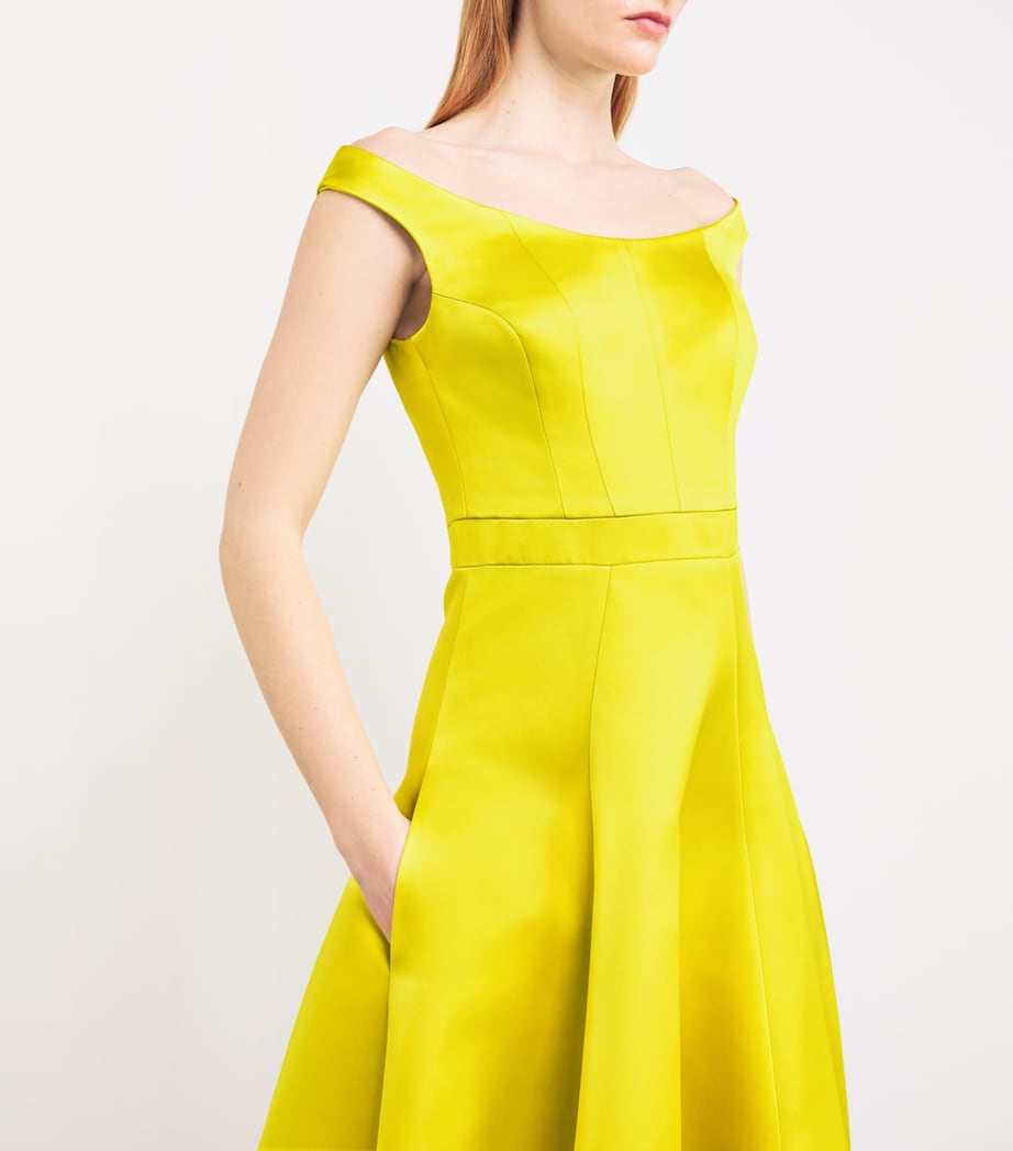Safiyaa Womens Duchess Midi Dress Chartreuse Image 4