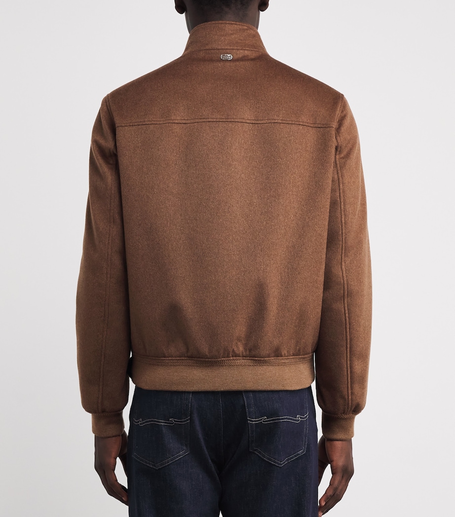 Cashmere High-Neck Bomber Jacket M30 - BROWN -VICUNA Image 4