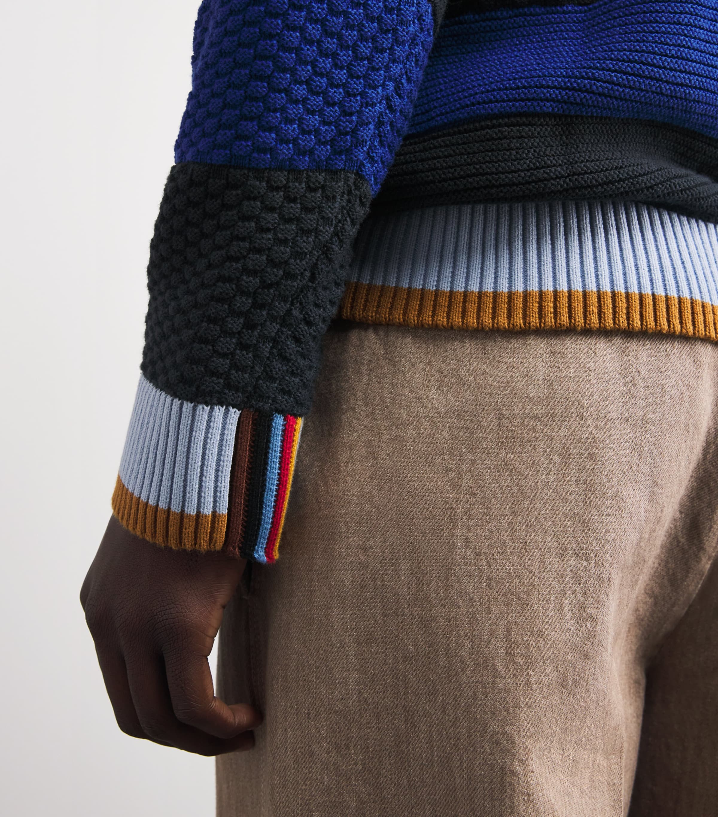 Barbour Mens x Paul Smith Cotton Stripe Southwold Sweater Dark Image 3