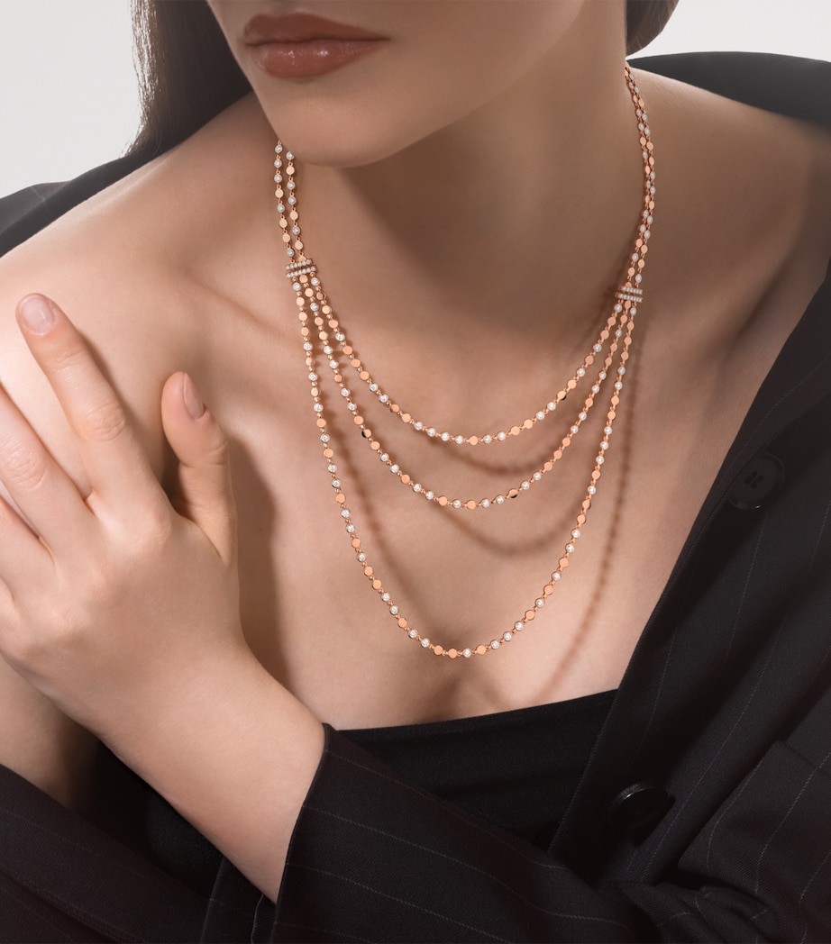 Messika D-Vibes Pink Gold and Diamond Layered Necklace Pink Gold Image 2