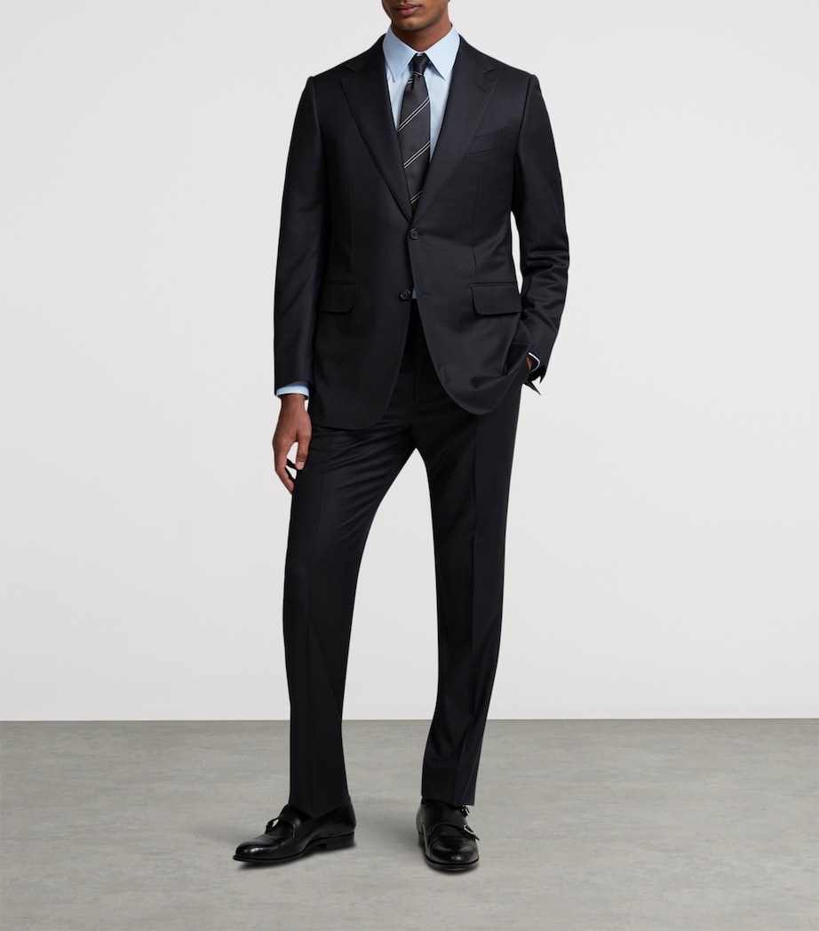 Cotton Micro Check Dress Shirt 442SKY BLUE Image 4