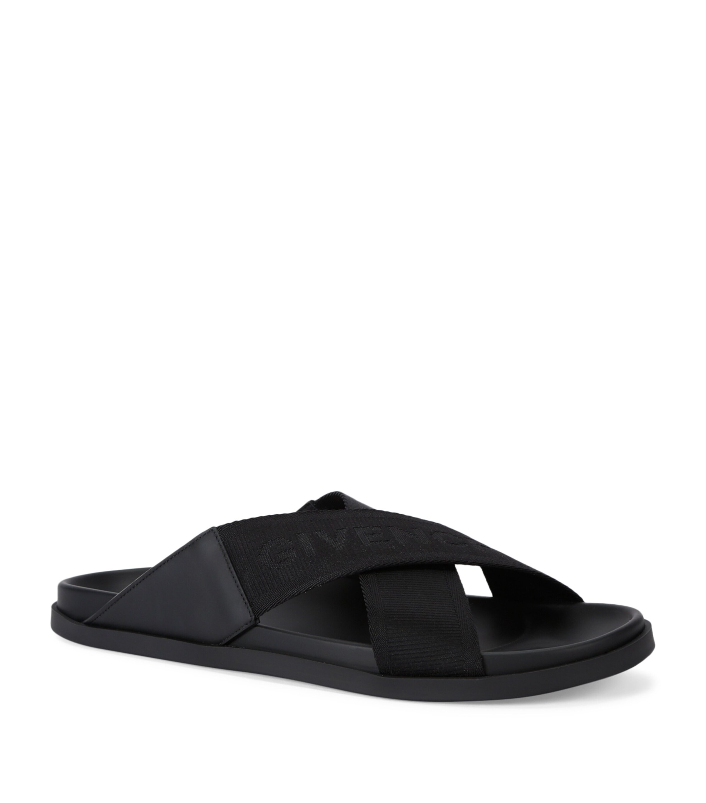 Leather G Plage Slides BLACK Image 3