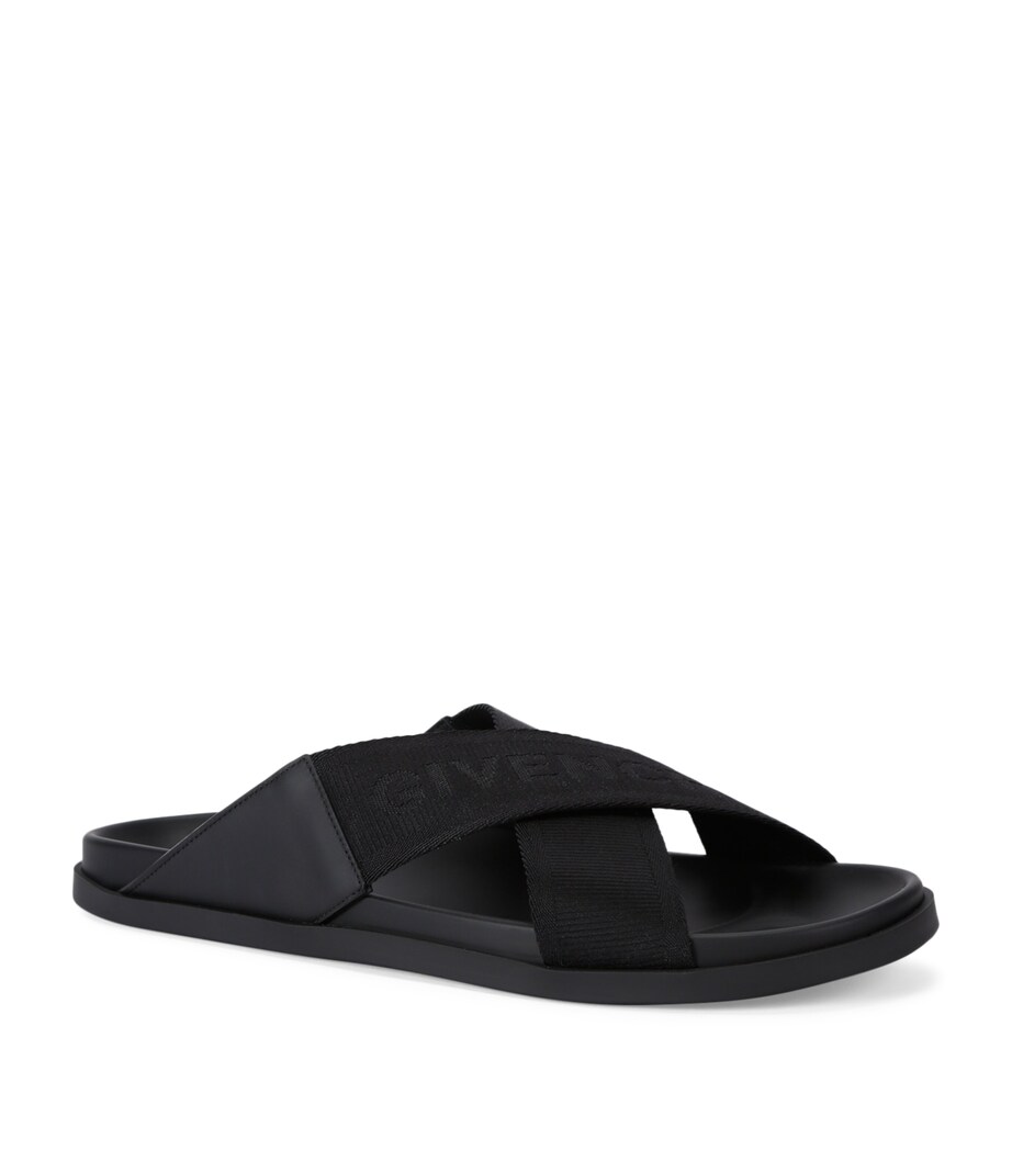 Leather G Plage Slides BLACK Image 3