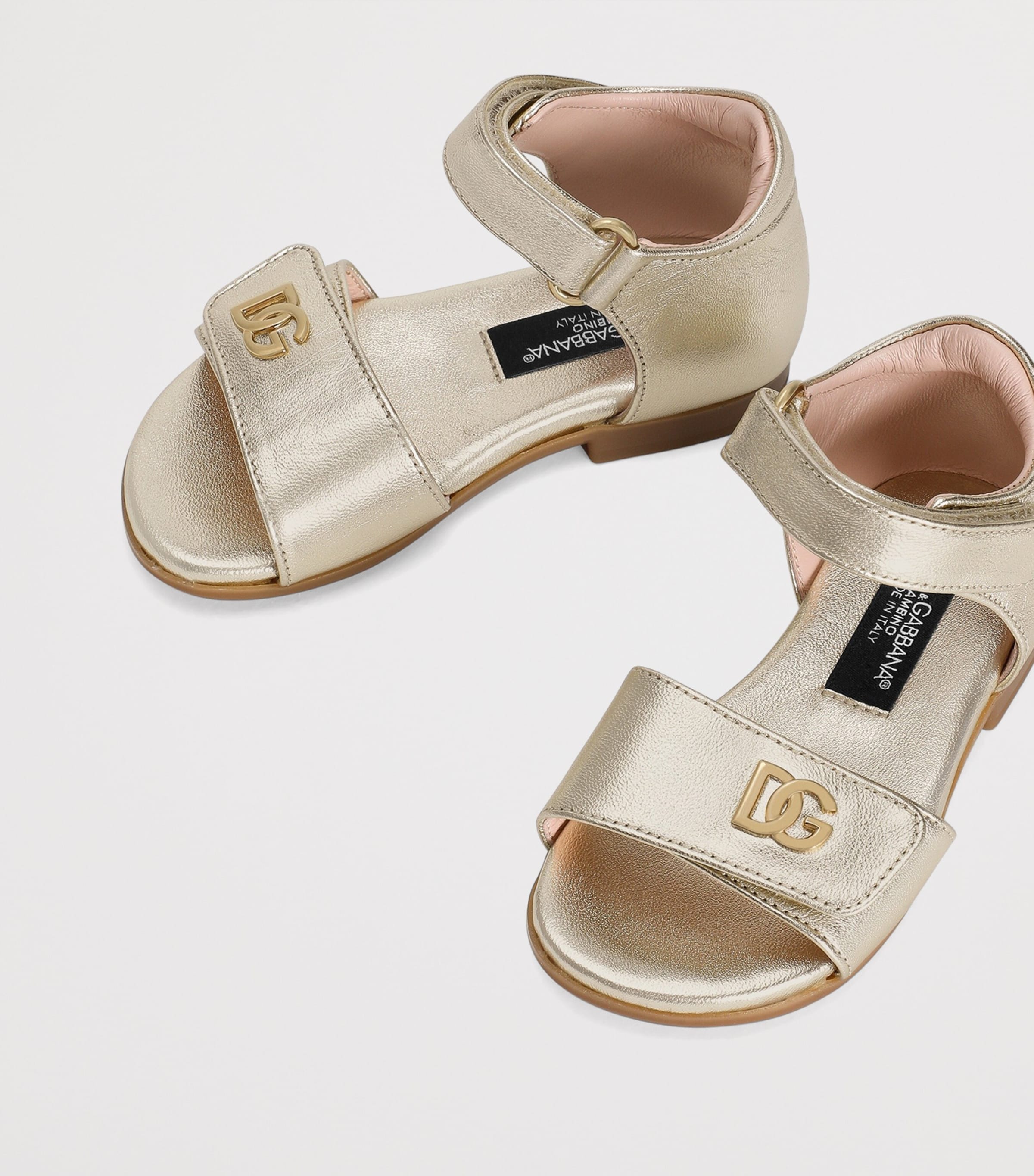 Dolce&Gabbana Kids Metallic Leather Sandals Image 4