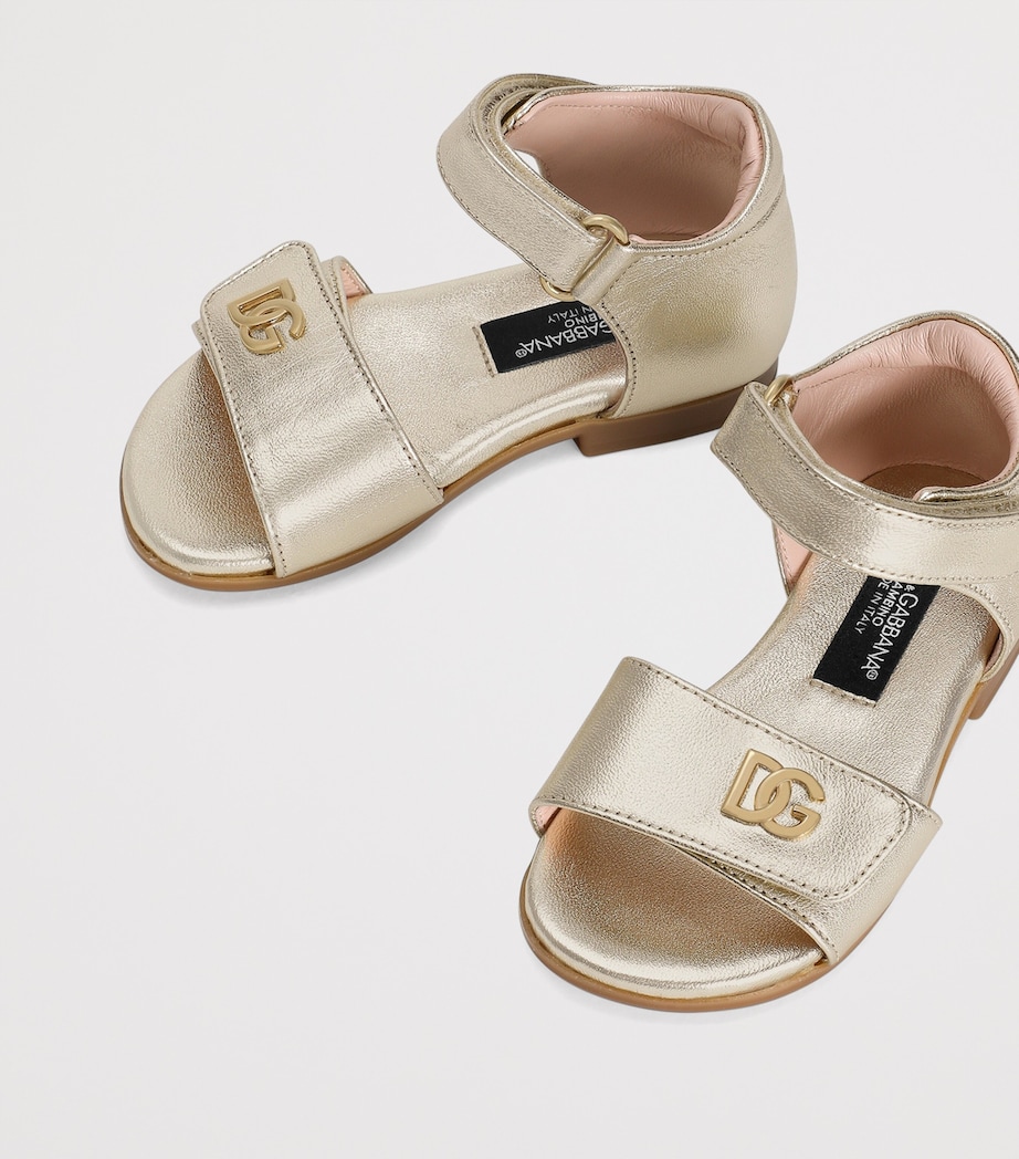 Dolce&Gabbana Kids Metallic Leather Sandals Image 4