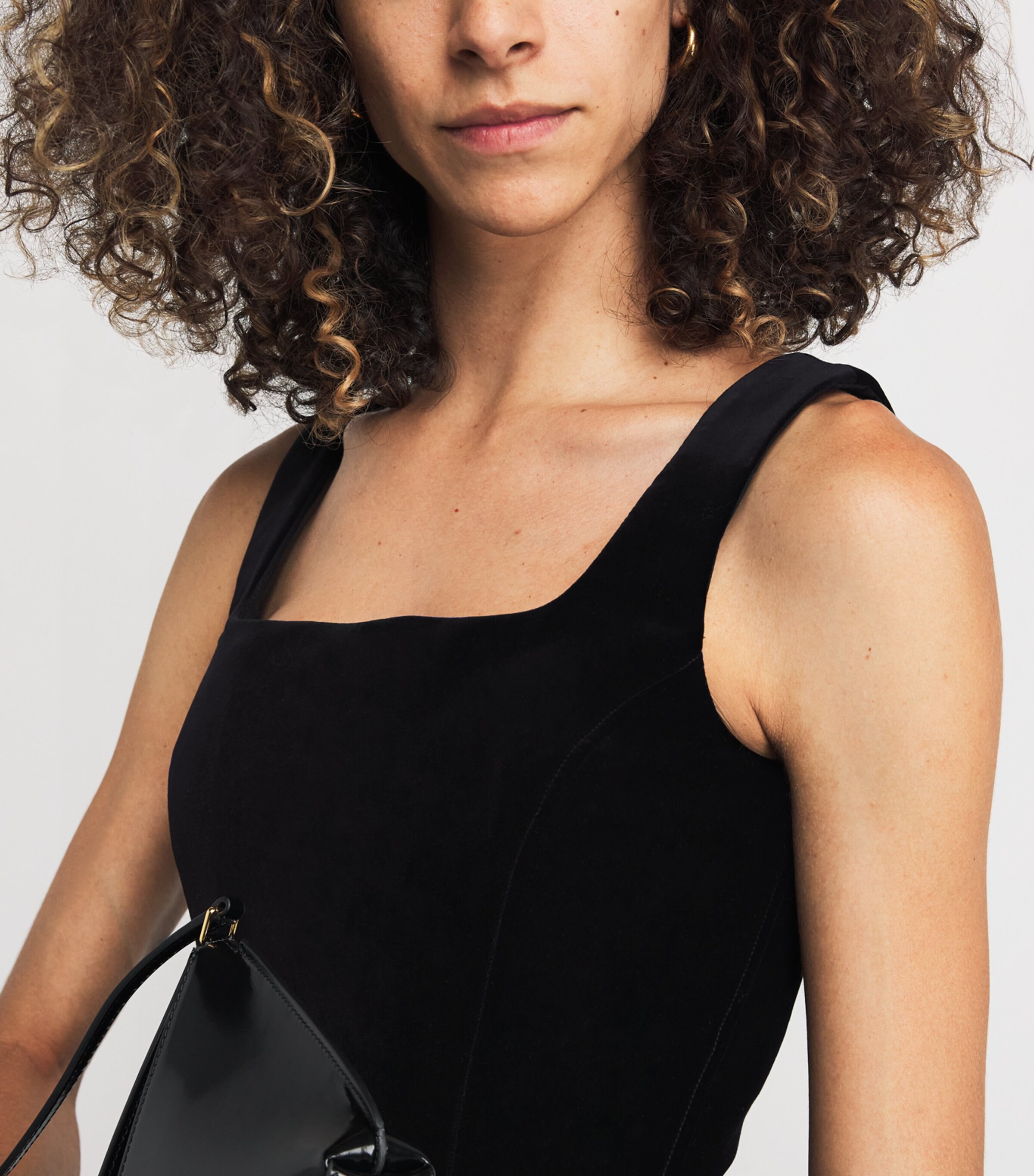 Velvet Bustier Top BLACK Image 6