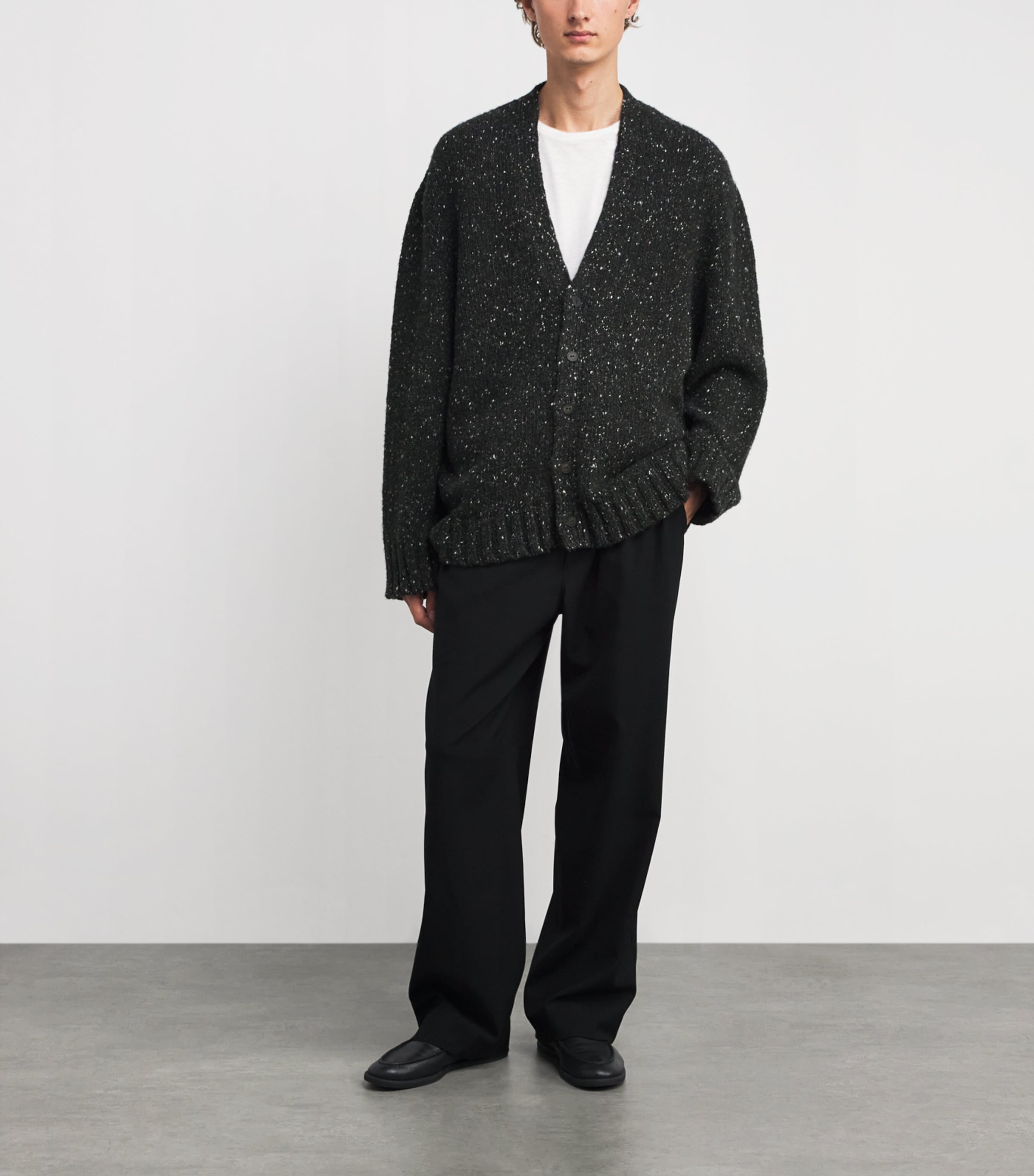Hardy Cashmere Cardigan CHARCOAL MELANGE Image 2