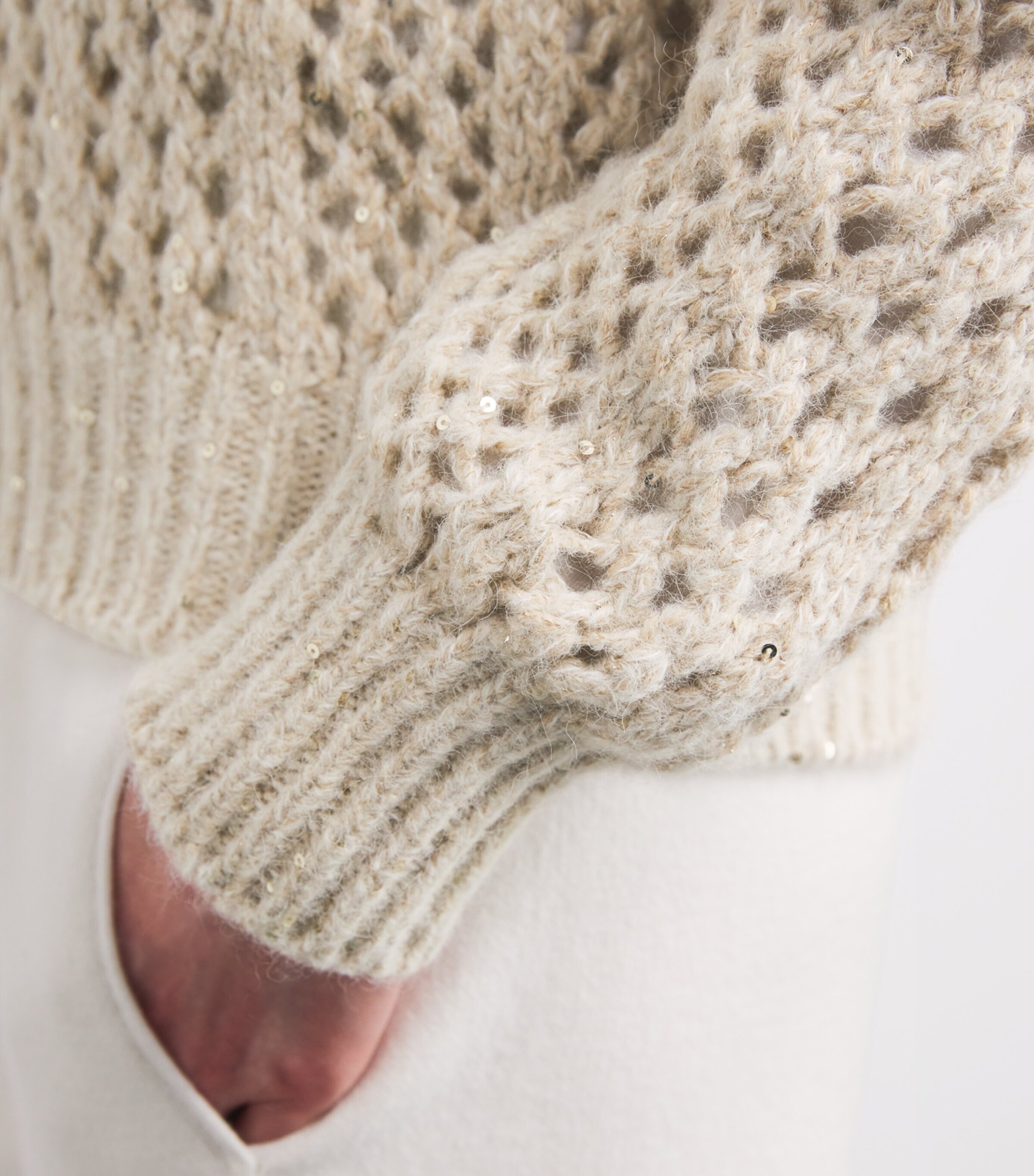 Sequin V-Neck Sweater SABBIA Image 6