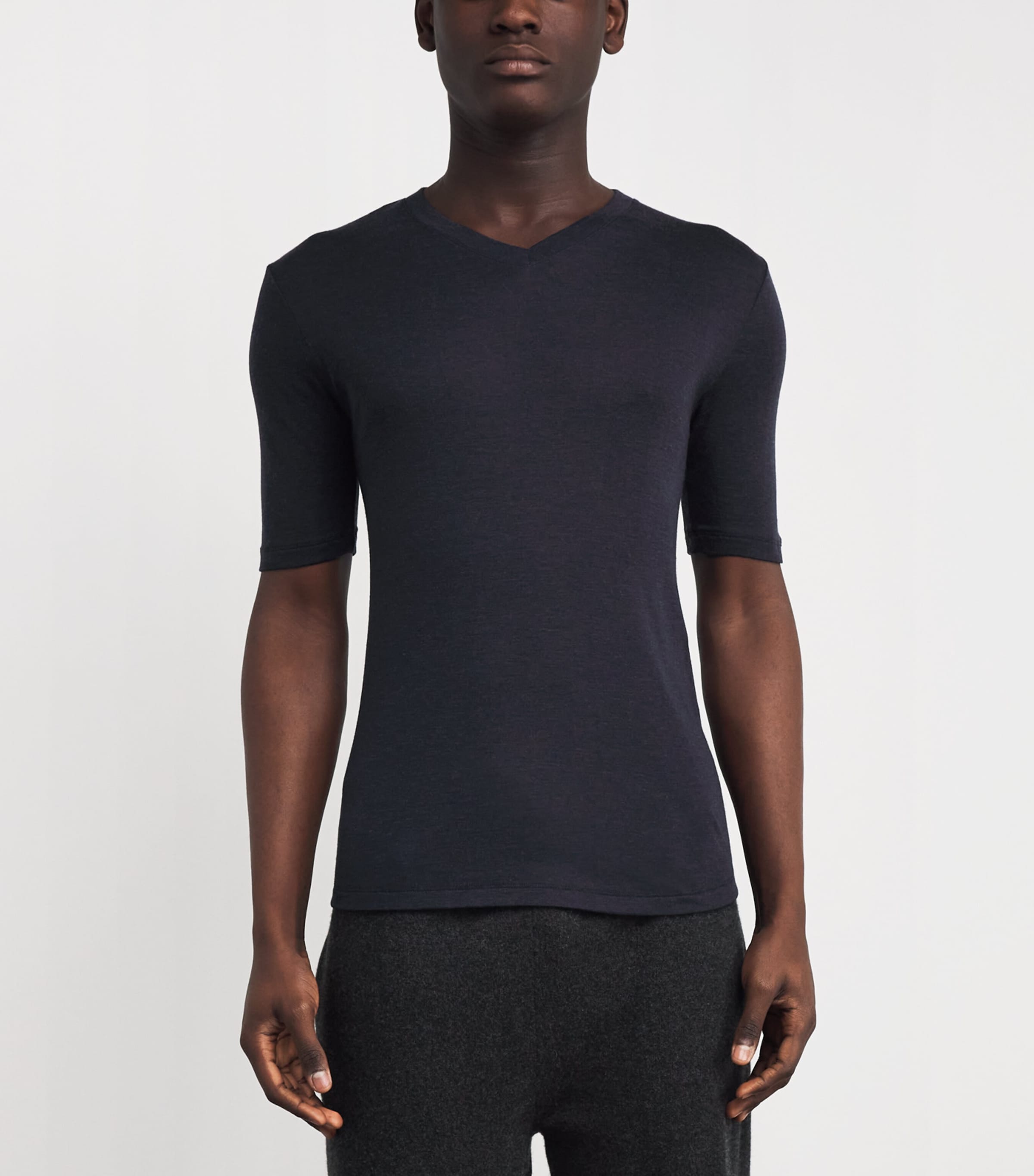 Silk-Cashmere T-Shirt 0019 BLACK Image 3