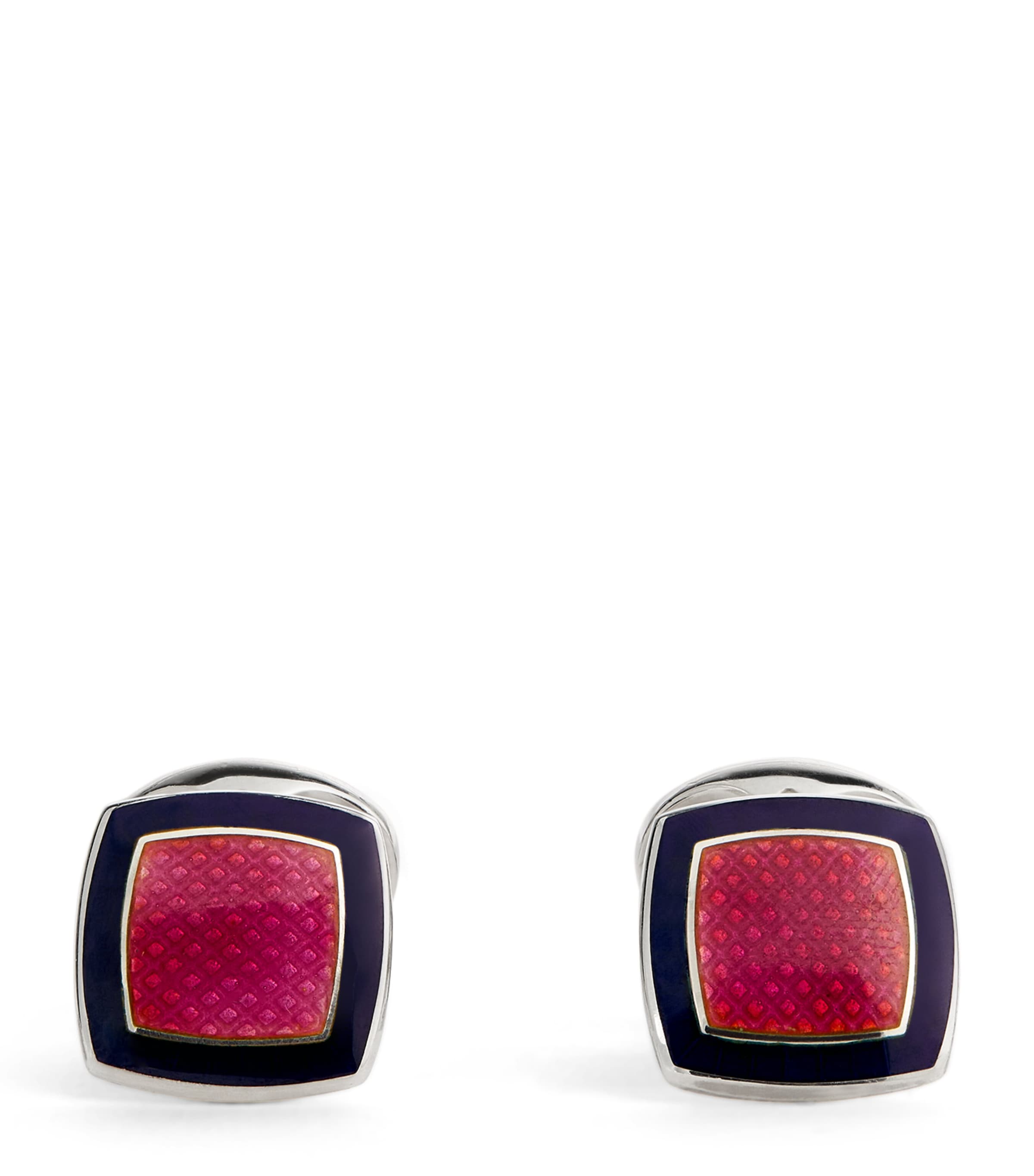 Sterling Silver and Enamel Cufflinks PINK Image 1