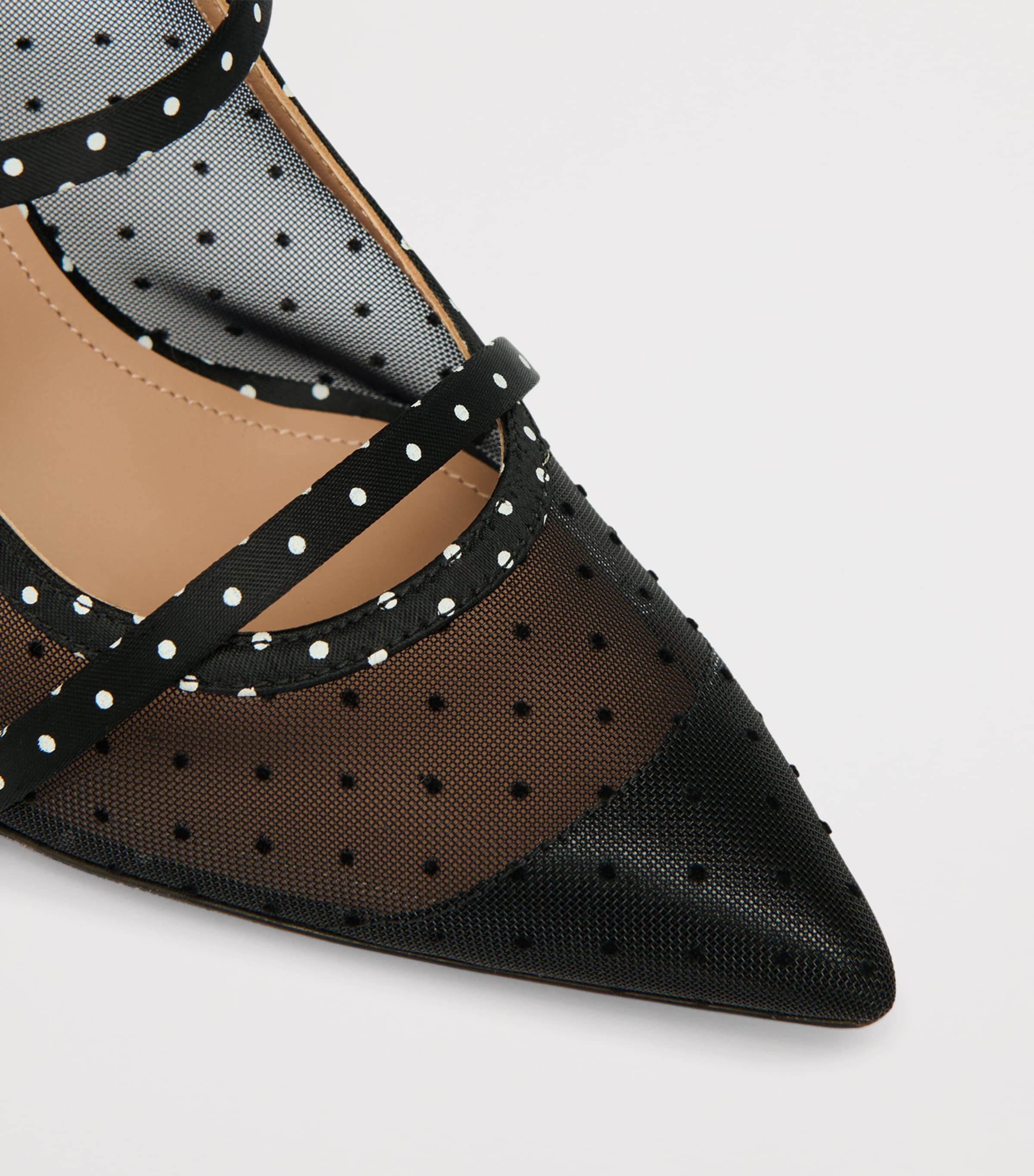 Mesh Polka Dot Maureen Mules 70 BLACK Image 5