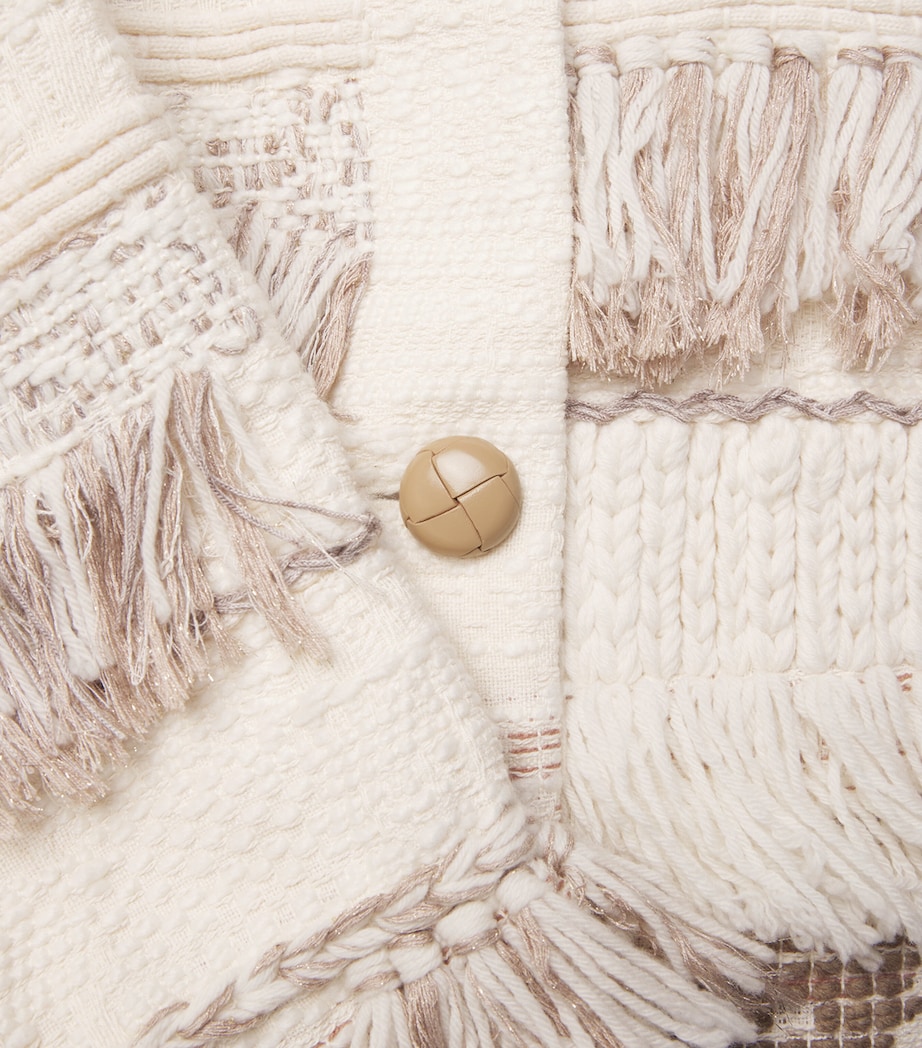 Merino-Cashmere Woven Fringe Jacket 0002100 CLOUD MULTI Image 5