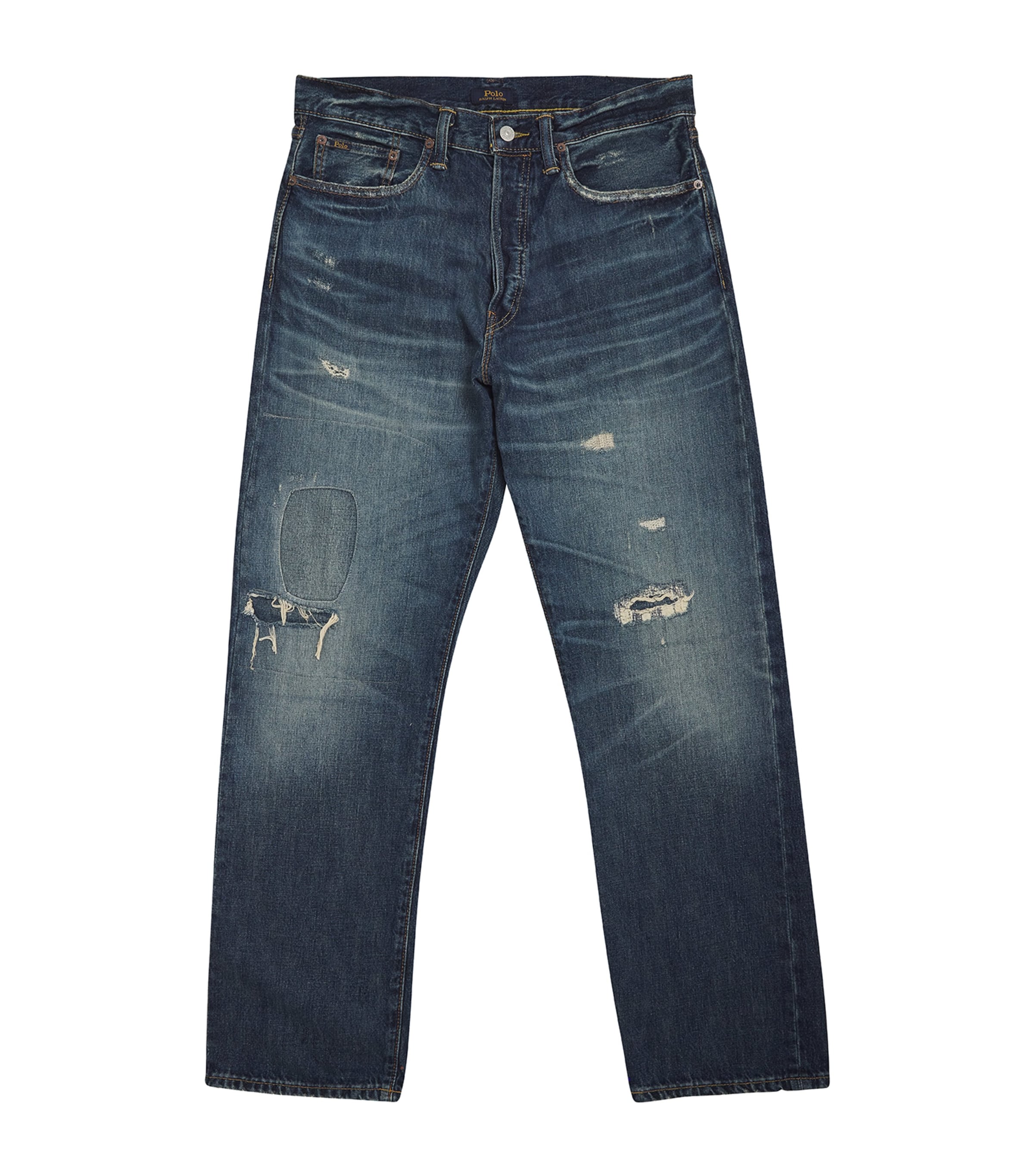 Polo Ralph Lauren Distressed Vintage Straight Jeans In Blue