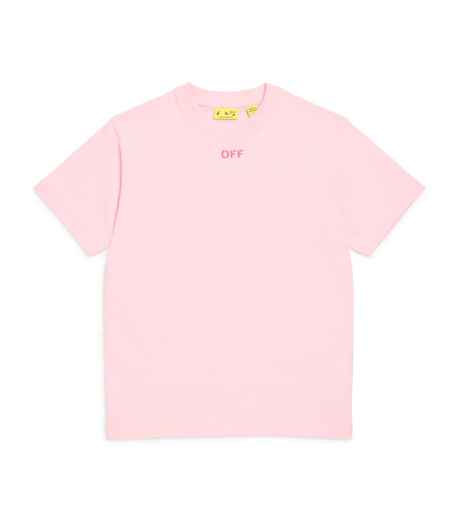 Off-White Kids Diagonal Pattern T-Shirt (4-12+ Years) Ballet Slipper Image 1