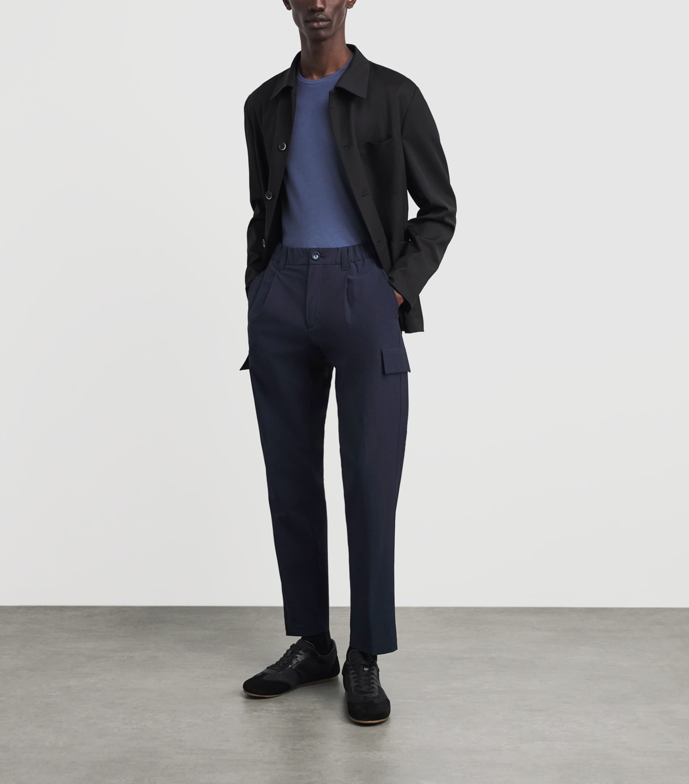 Herno Mens Technical Cargo Trousers Blue Image 2