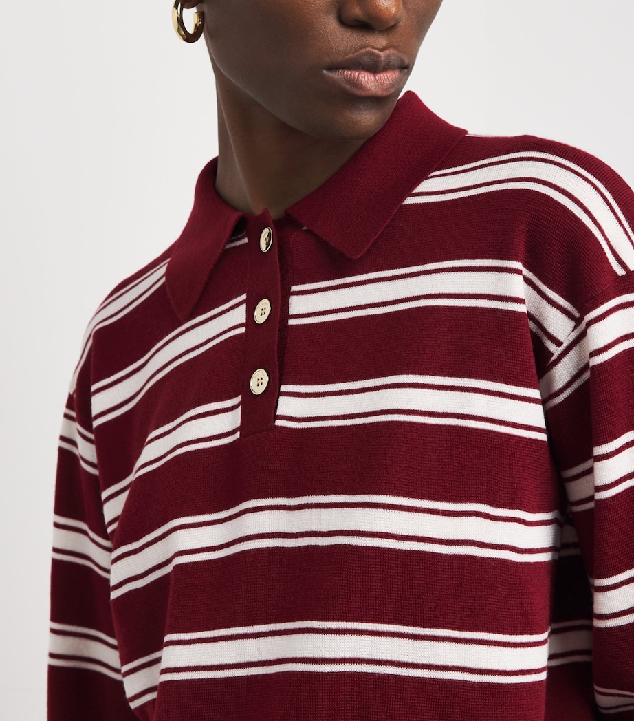 Wool-Blend Polo Sweater BORDEAUX Image 6