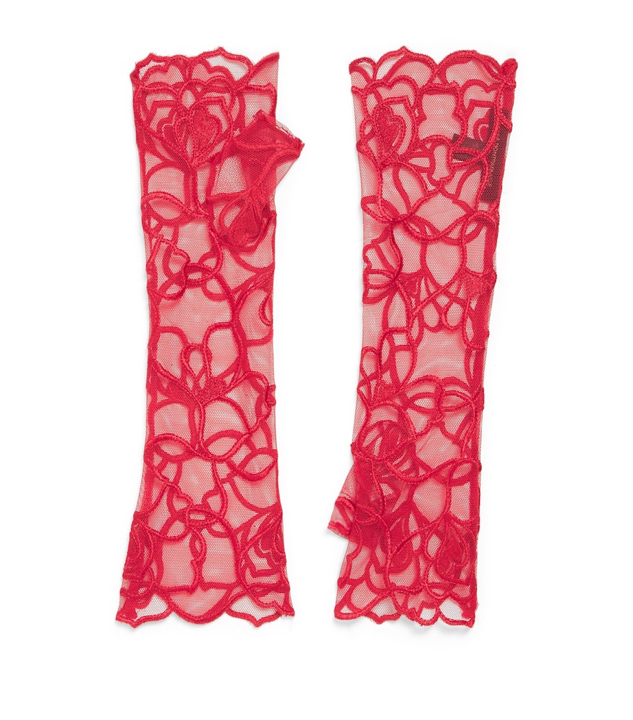 Tulle Petite Chou Fingerless Gloves RED 600 Image 1