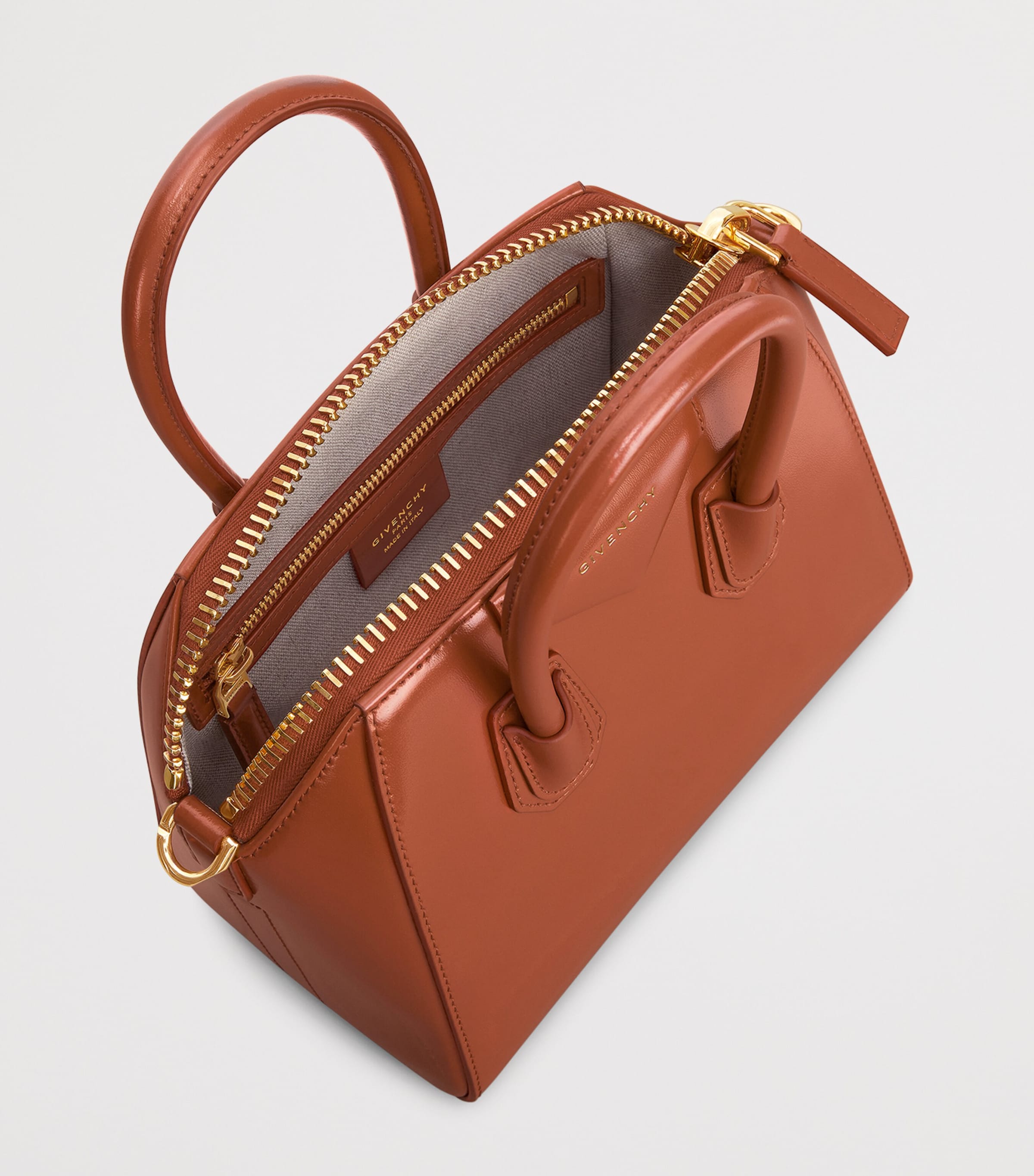 Mini Leather Antigona Top-Handle BAg CARAMEL BROWN Image 5