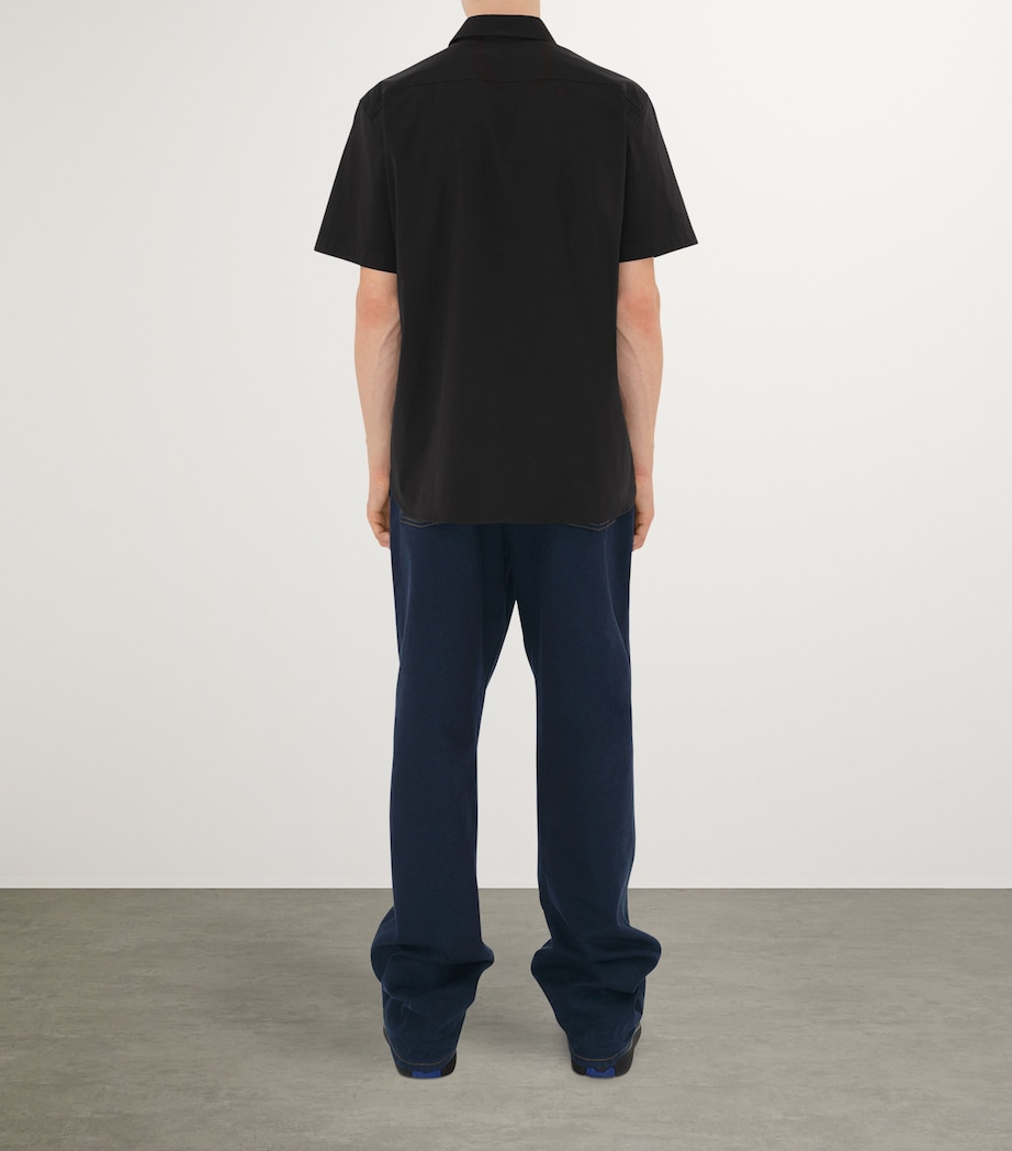 Stretch-Cotton Short-Sleeve Shirt BLACK Image 2