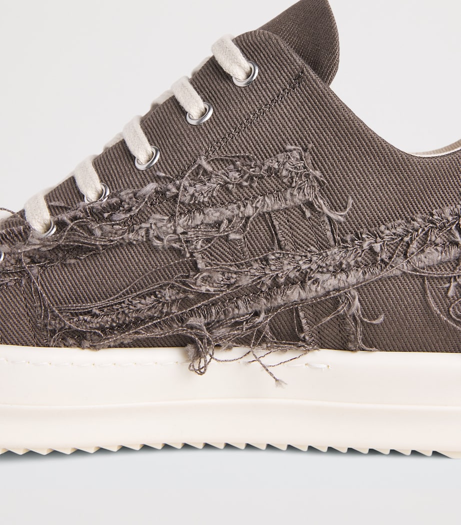 Rick Owens Denim Slashed Low-Top Sneakers Dust/milk/milk Image 7