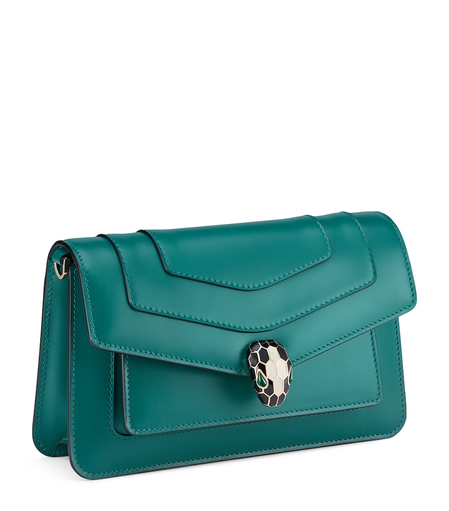 Leather Serpenti Forever East-West Shoulder Bag GREEN LIGHT Image 1