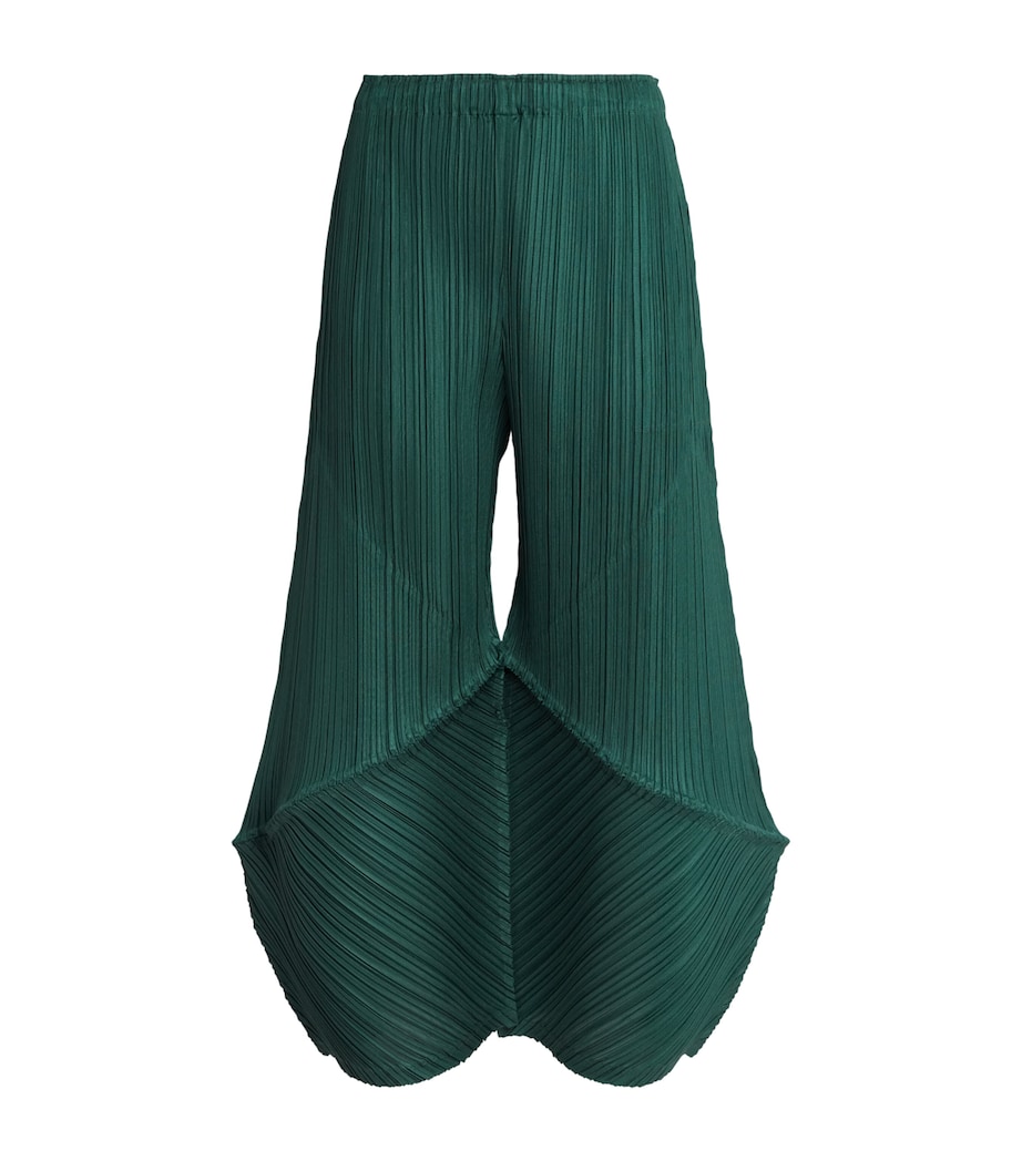 Pleats Please Issey Miyake Womens Thicker Bottoms 2 Flared Trousers Dark Green Image 1