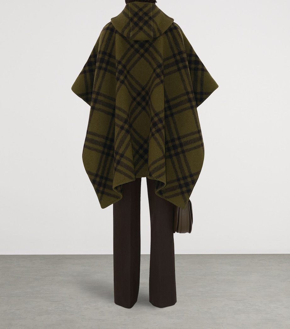 Reversible Wool Check Hooded Cape CAMP Image 4