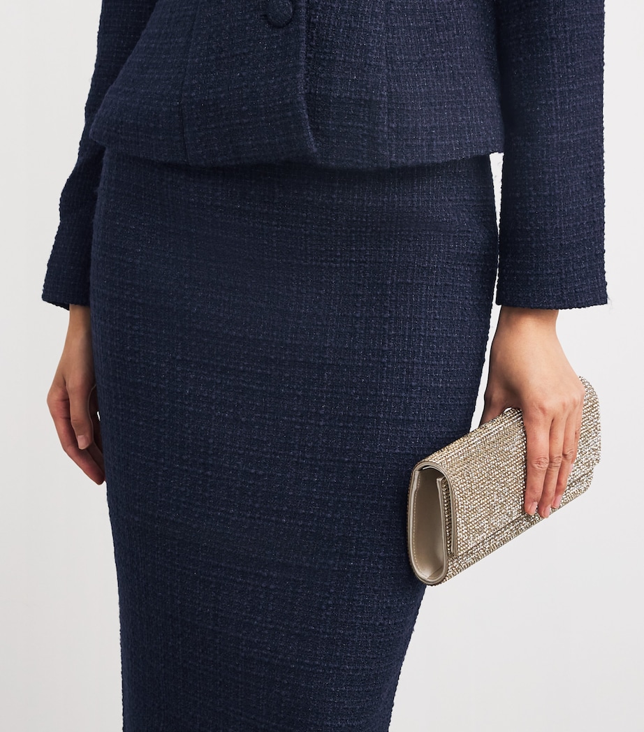 Bouclé Midi Skirt NAVY Image 6