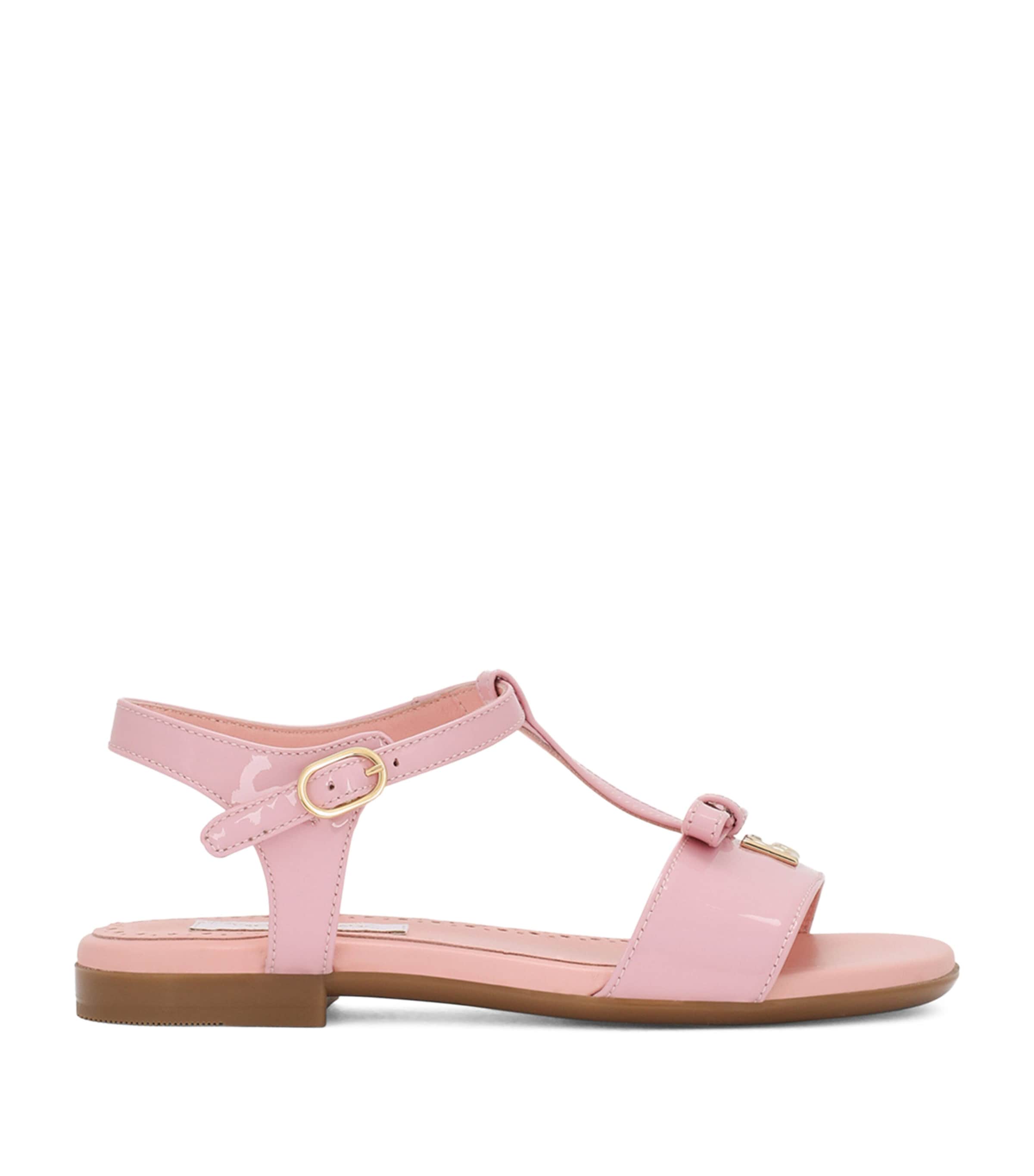 Dolce & Gabbana Kids Leather DG Logo Sandals | Girls Shoes | Sandals | Designers | Dolce & Gabbana