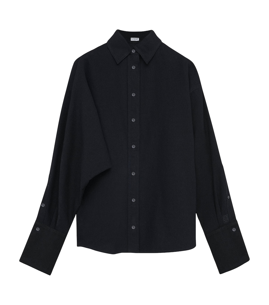 Cotton Wrap Shirt BLACK Image 1
