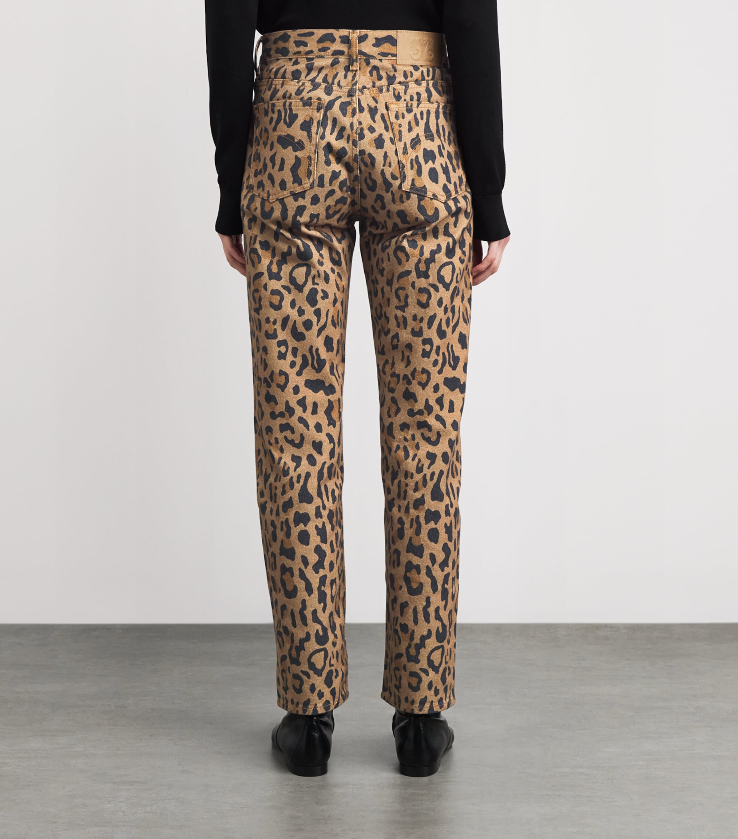 Simba Leopard Print High-Rise Jeans F000 CAMEL Image 4